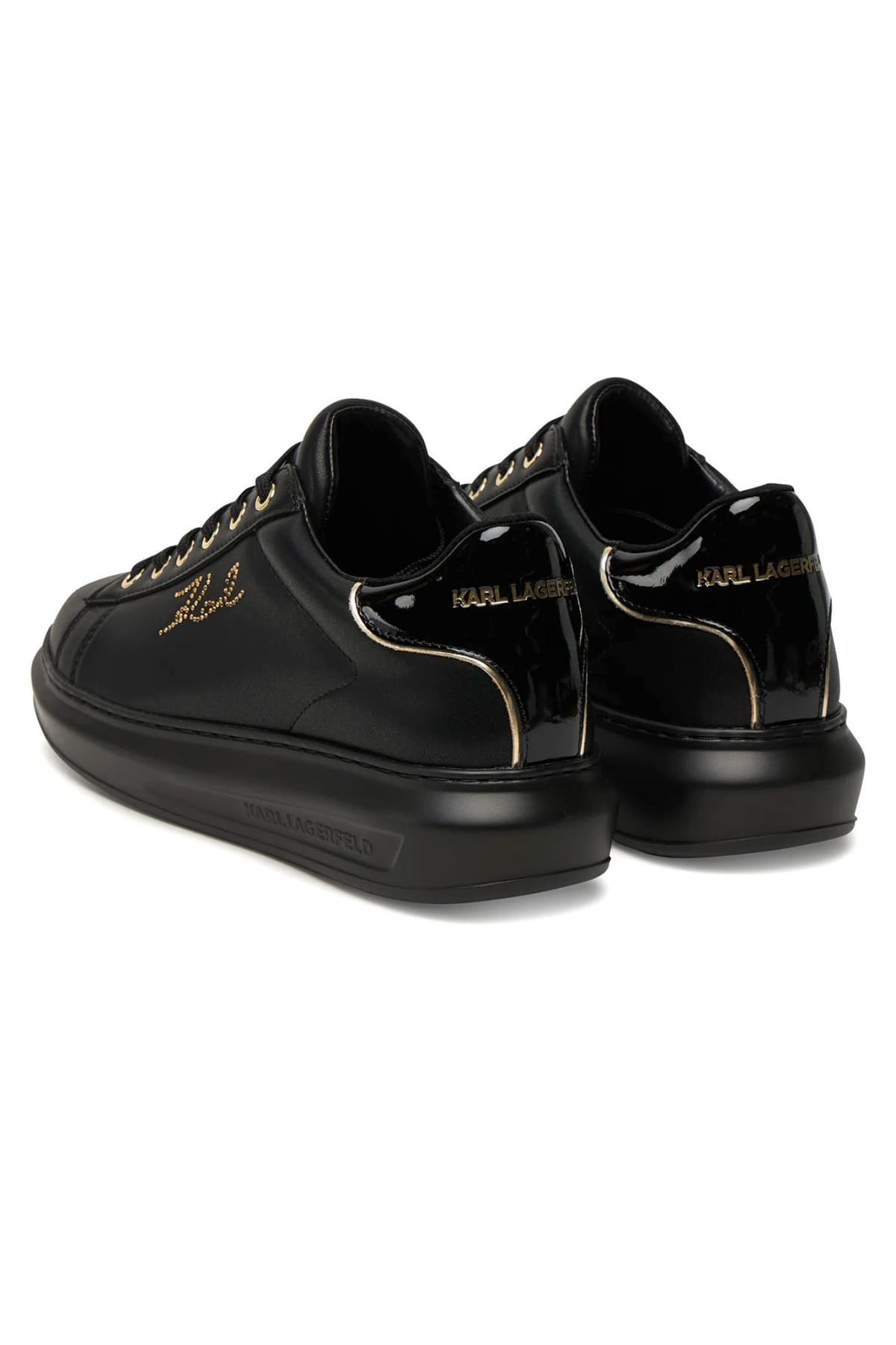 KARL LAGERFELD ΠΑΠΟΥΤΣΙΑ SNEAKERS ΚΑPRI RHINESTONE ΣΤΡΑΣ LOGO ΜΑΥΡΟ