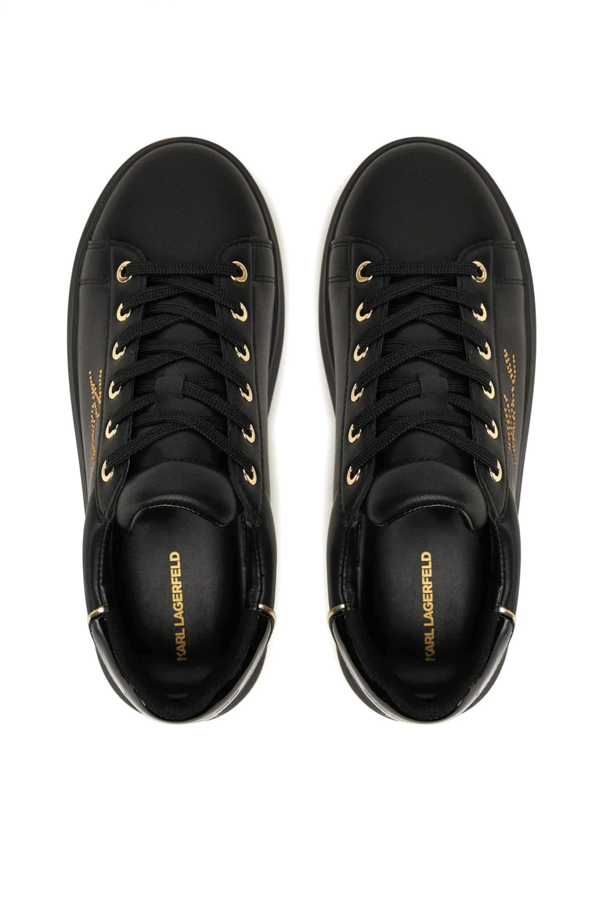 KARL LAGERFELD ΠΑΠΟΥΤΣΙΑ SNEAKERS ΚΑPRI RHINESTONE ΣΤΡΑΣ LOGO ΜΑΥΡΟ