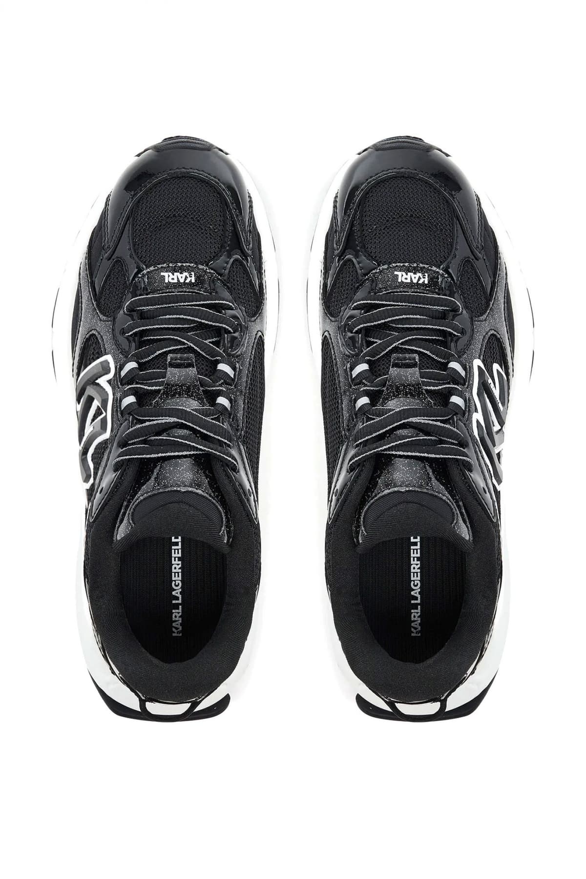 KARL LAGERFELD ΠΑΠΟΥΤΣΙΑ SNEAKERS ORION ΛΟΥΣΤΡΙΝΙ ΛΕΠΤΟΜΕΡΕΙΕΣ LOGO ΜΑΥΡΟ