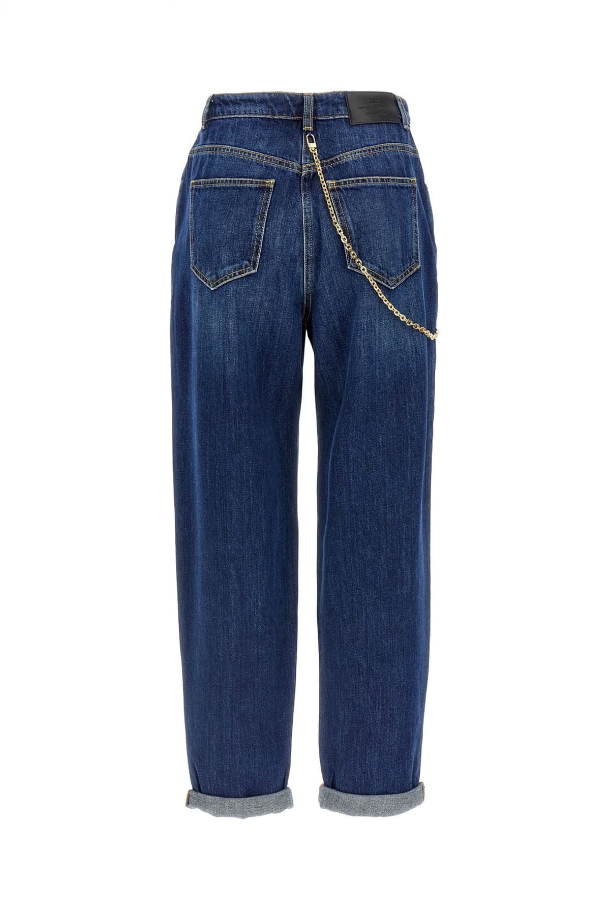 ELISABETTA FRANCHI ΠΑΝΤΕΛΟΝΙ JEANS ΑΠΟΣΠΩΜΕΝΗ ΑΛΥΣΙΔΑ ΜΠΛΕ