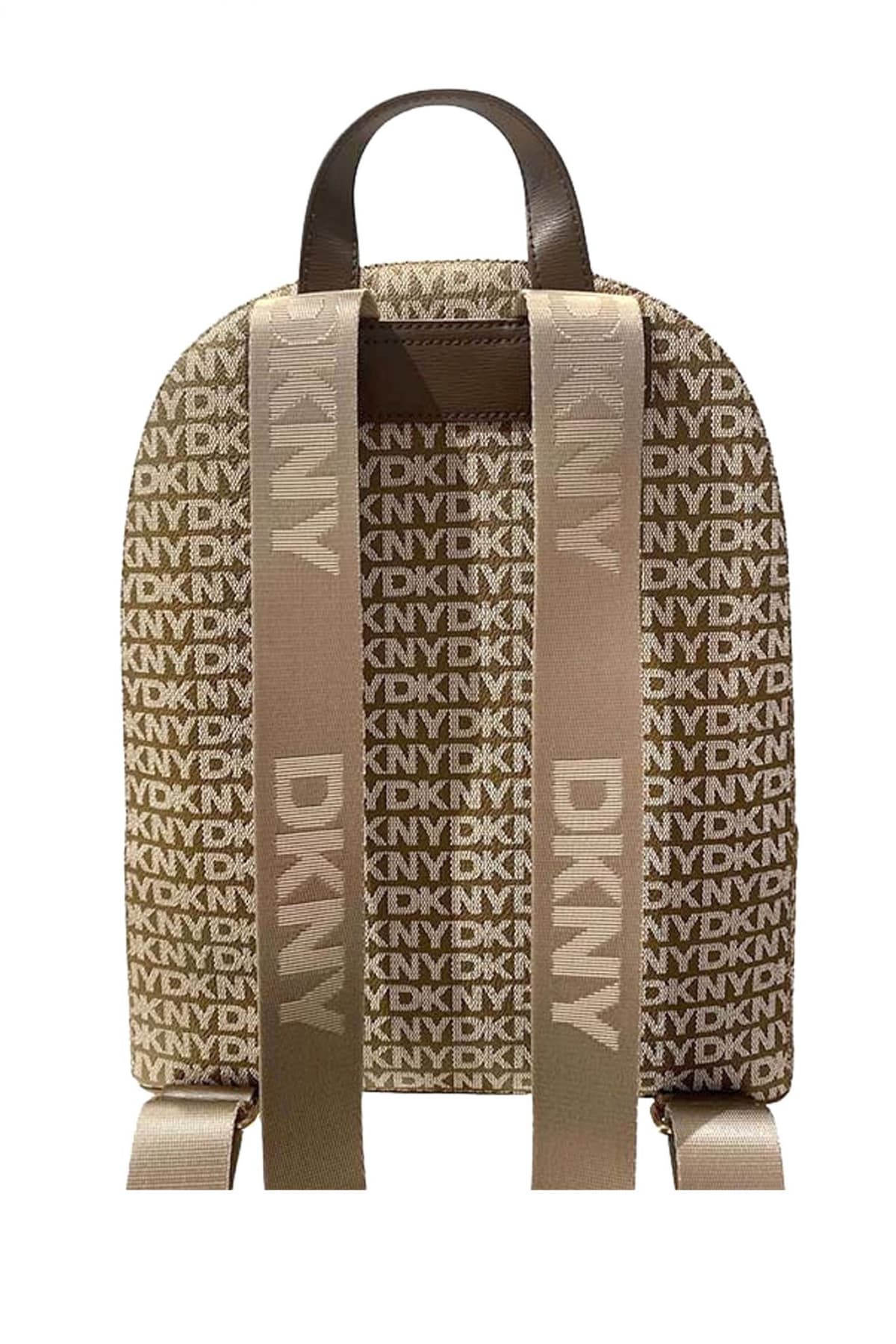 DKNY ΤΣΑΝΤΑ BACKPACK BRYANT AVE ALL OVER LOGO ΜΠΕΖ-ΚΑΦΕ