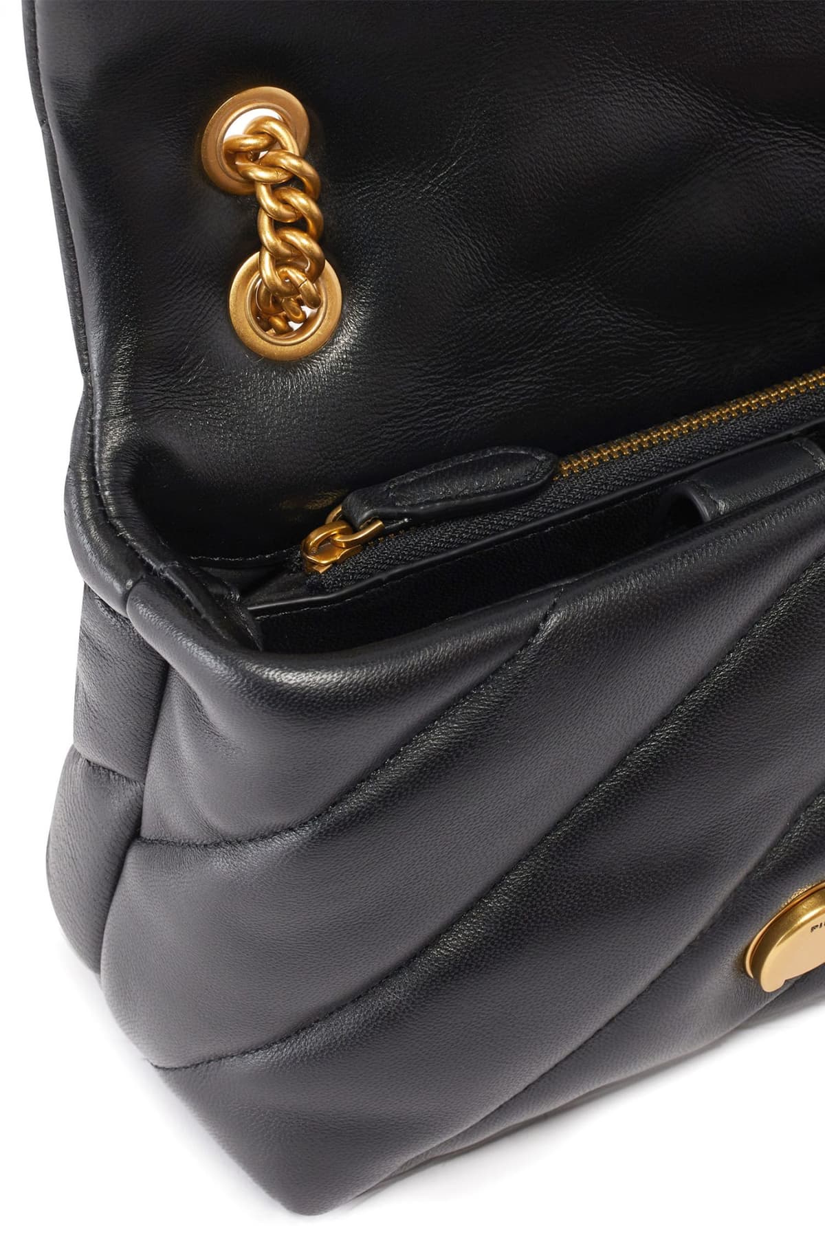 PINKO ΤΣΑΝΤΑΚΙ LOVE MINI PUFF CL SHEEP NAPPA ΜΑΥΡΟ