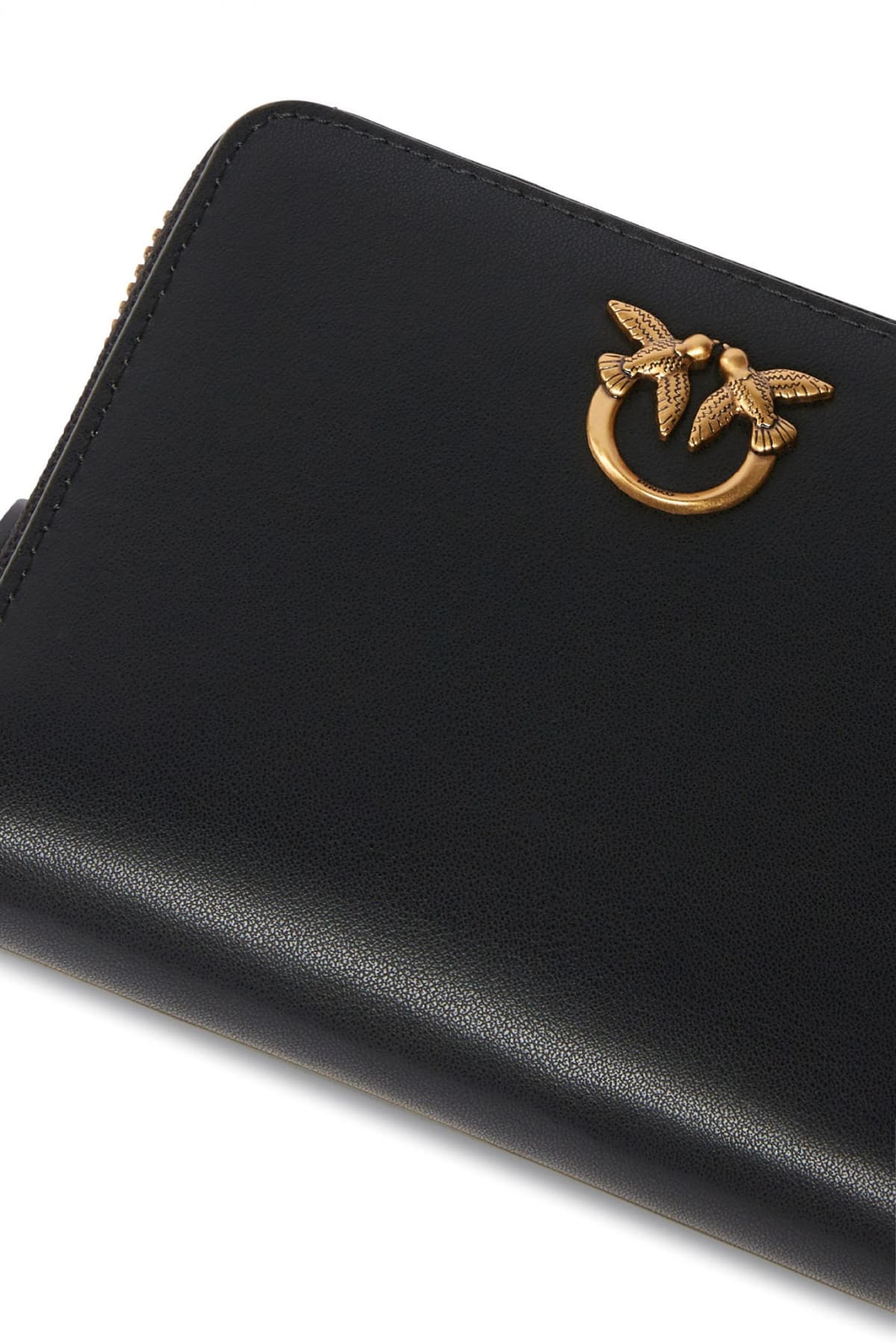 PINKO ΠΟΡΤΟΦΟΛΙ TAYLOR ZIP AROUND VITELLO SETA ΜΑΥΡΟ