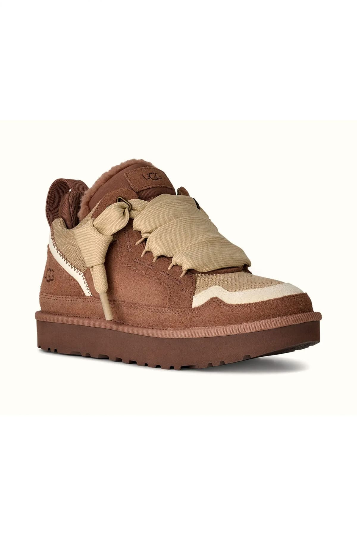 UGG ΠΑΠΟΥΤΣΙΑ SNEAKERS LOWMEL ΣΟΥΕΤ LOGO ΚΑΦΕ ΑΝΟΙΧΤΟ/ΜΠΕΖ