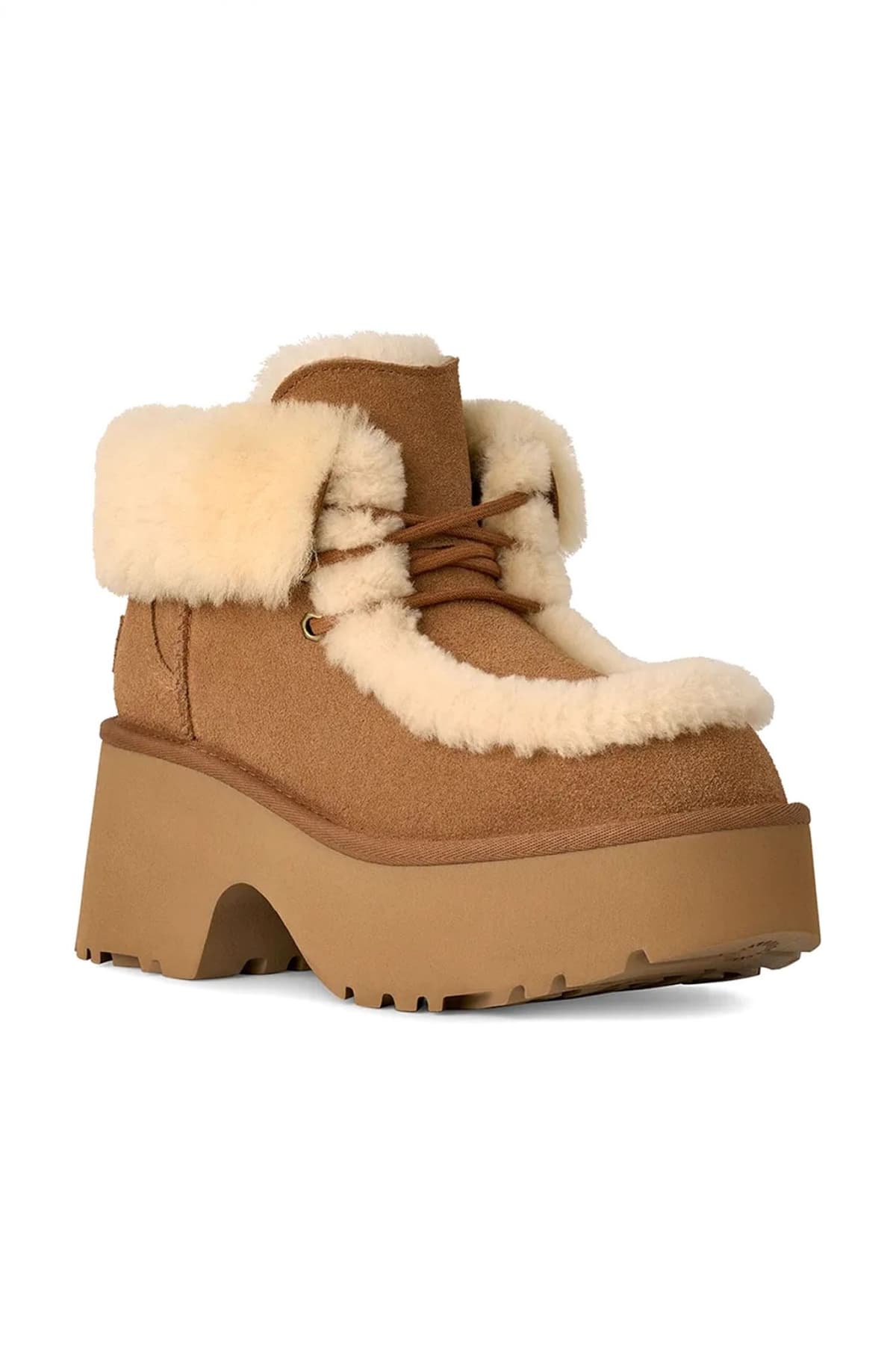 UGG ΠΑΠΟΥΤΣΙΑ ΜΠΟΤΑΚΙΑ ΕSMEE LACE UP KOΡΔΟΝΙΑ LOGO ΤΑΜΠΑ