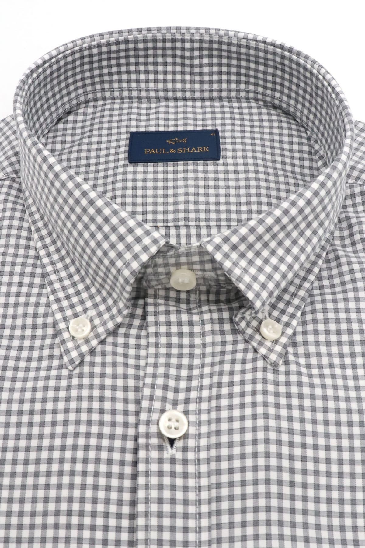 PAUL&SHARK ΠΟΥΚΑΜΙΣΟ BUTTON DOWN ΚΑΡΩ ΛΕΥΚΟ-ΓΚΡΙ