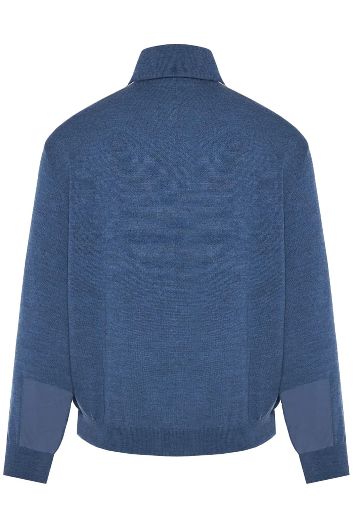 PAUL&SHARK ΠΛΕΚΤΟ FULLZIP LOGO ΡΑΦ ΜΠΛΕ