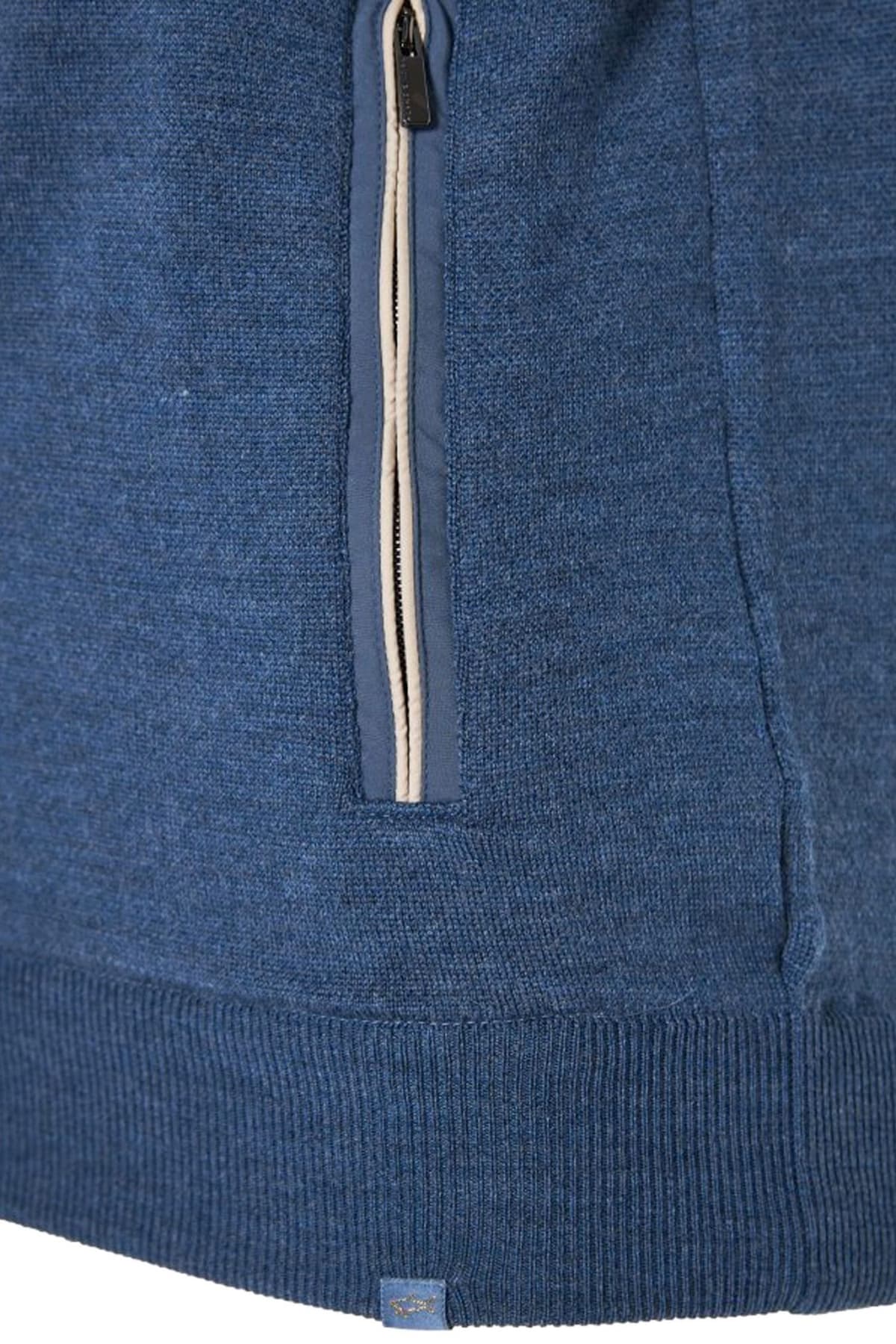 PAUL&SHARK ΠΛΕΚΤΟ FULLZIP LOGO ΡΑΦ ΜΠΛΕ