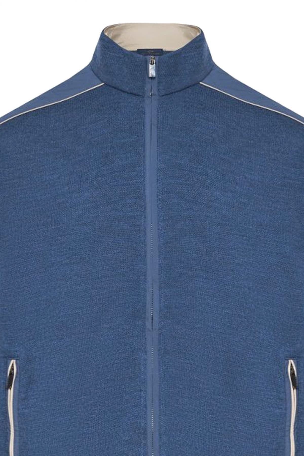 PAUL&SHARK ΠΛΕΚΤΟ FULLZIP LOGO ΡΑΦ ΜΠΛΕ