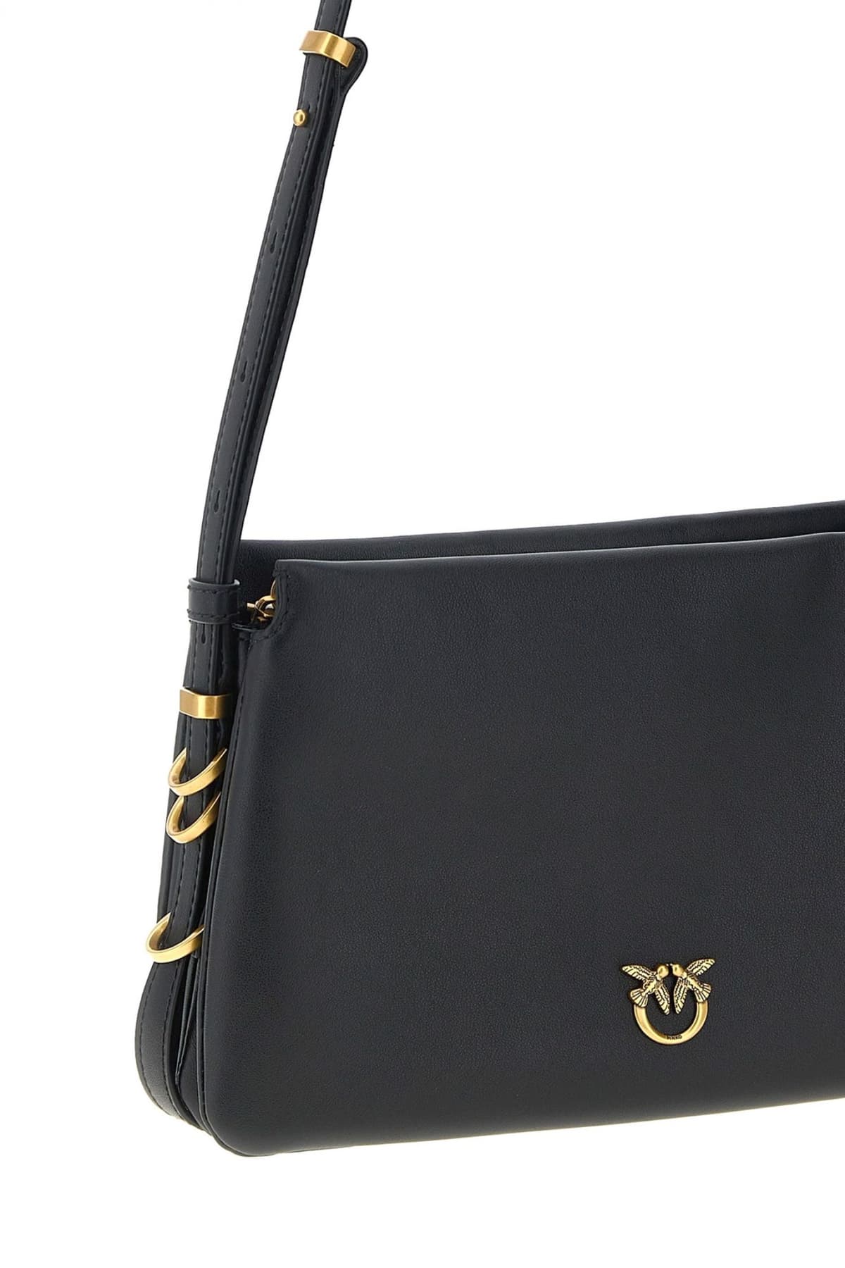 PINKO ΤΣΑΝΤΑ TRIPLET MINI VITELLO MORBIDO ΜΑΥΡΟ