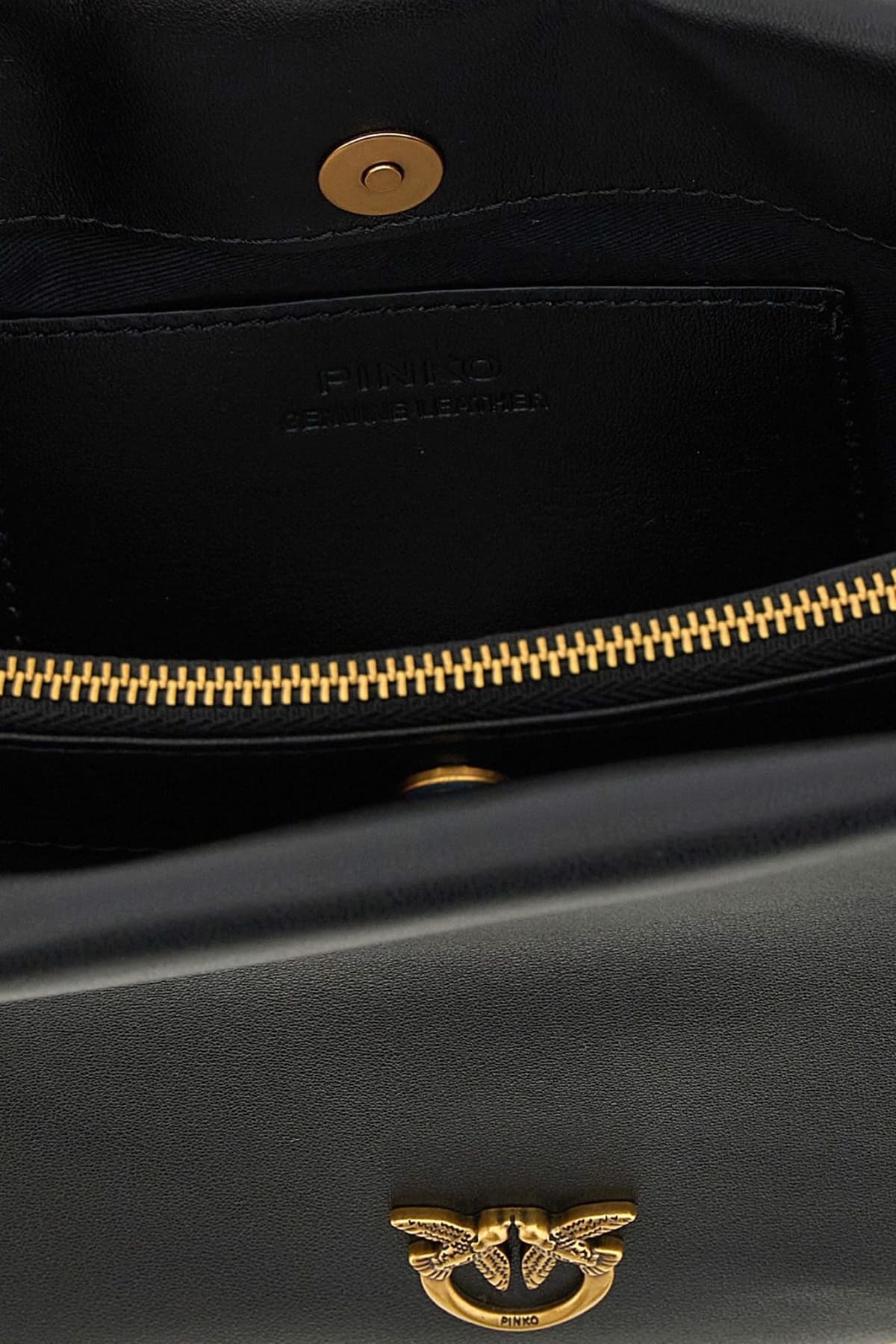 PINKO ΤΣΑΝΤΑ TRIPLET MINI VITELLO MORBIDO ΜΑΥΡΟ