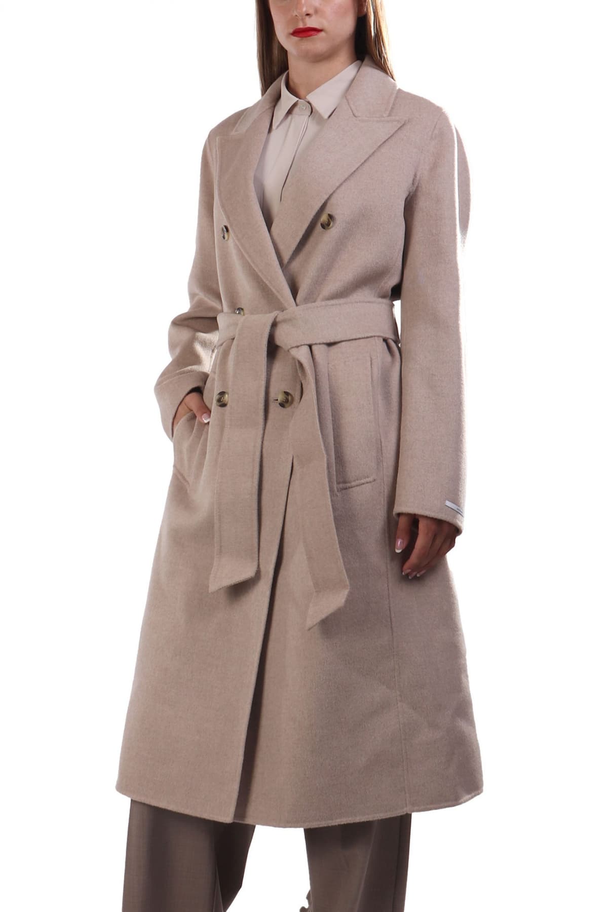 MARELLA ΠΑΛΤΟ ARA ΣΤΑΥΡΩΤΟ ΑΠΟΣΠΩΜΕΝΗ ΖΩΝΗ ΜΠΕΖ