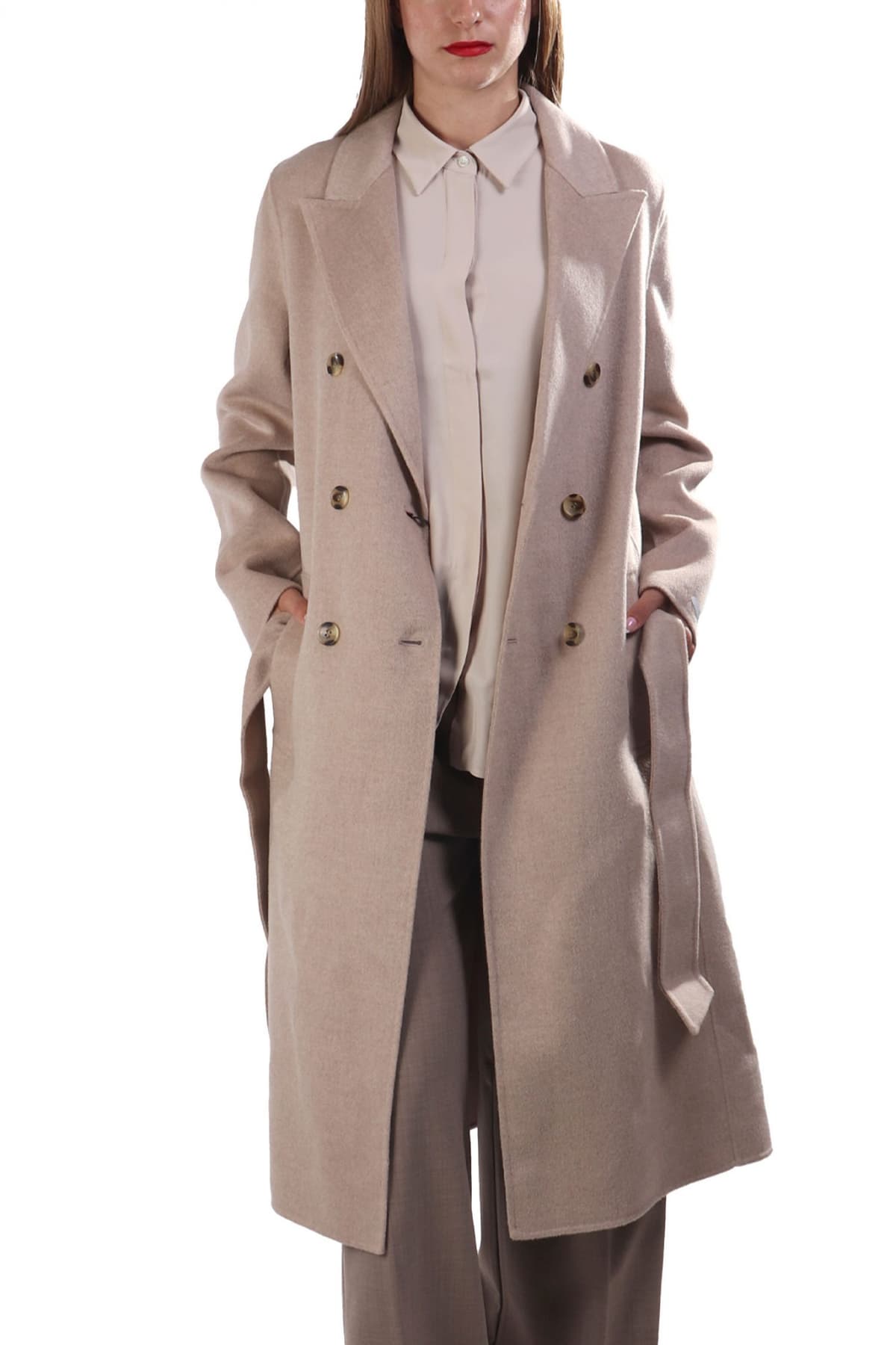 MARELLA ΠΑΛΤΟ ARA ΣΤΑΥΡΩΤΟ ΑΠΟΣΠΩΜΕΝΗ ΖΩΝΗ ΜΠΕΖ