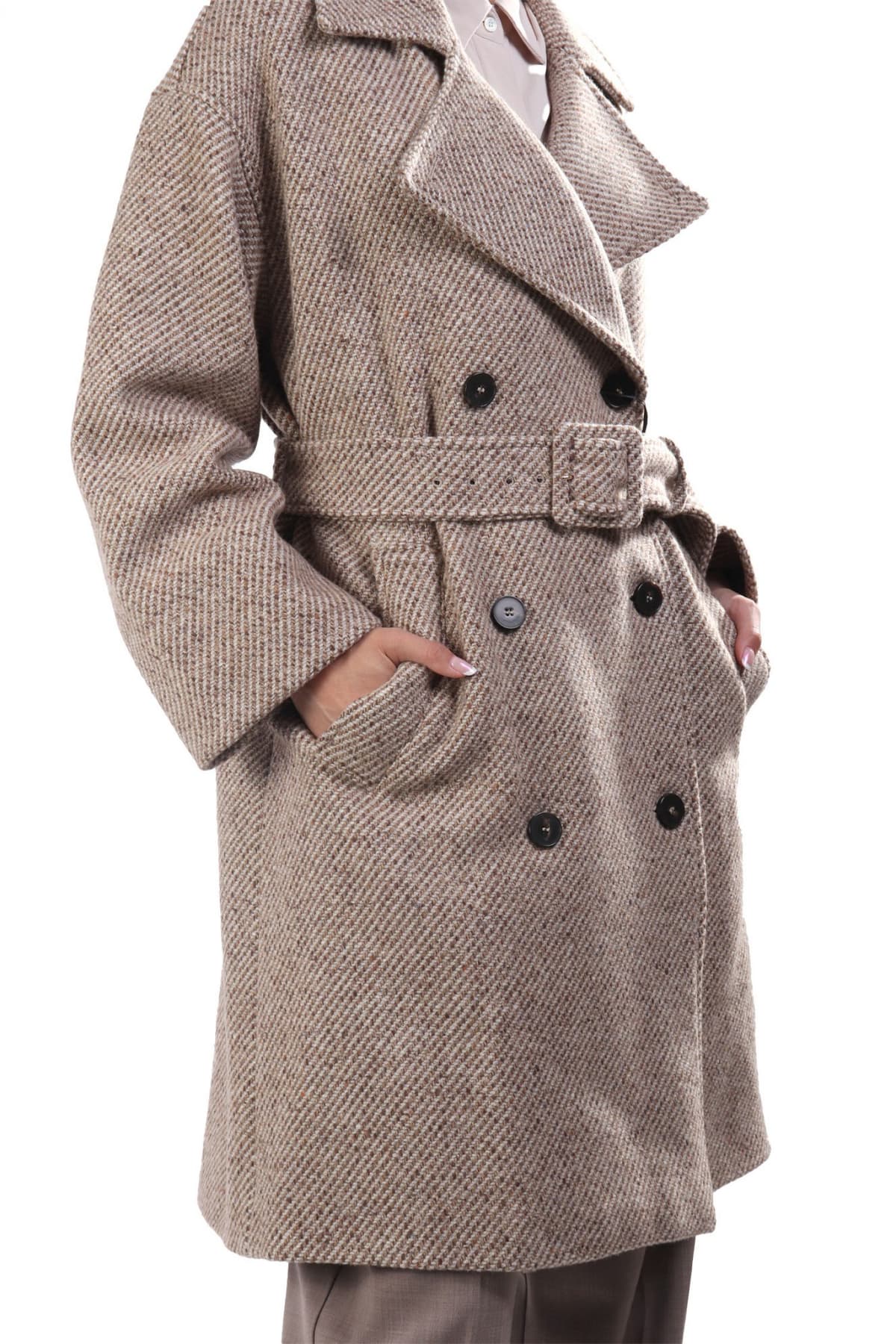 MARELLA ΠΑΛΤΟ ARPA ΣΤΑΥΡΩΤΟ ΑΠΟΣΠΩΜΕΝΗ ΖΩΝΗ ΜΠΕΖ