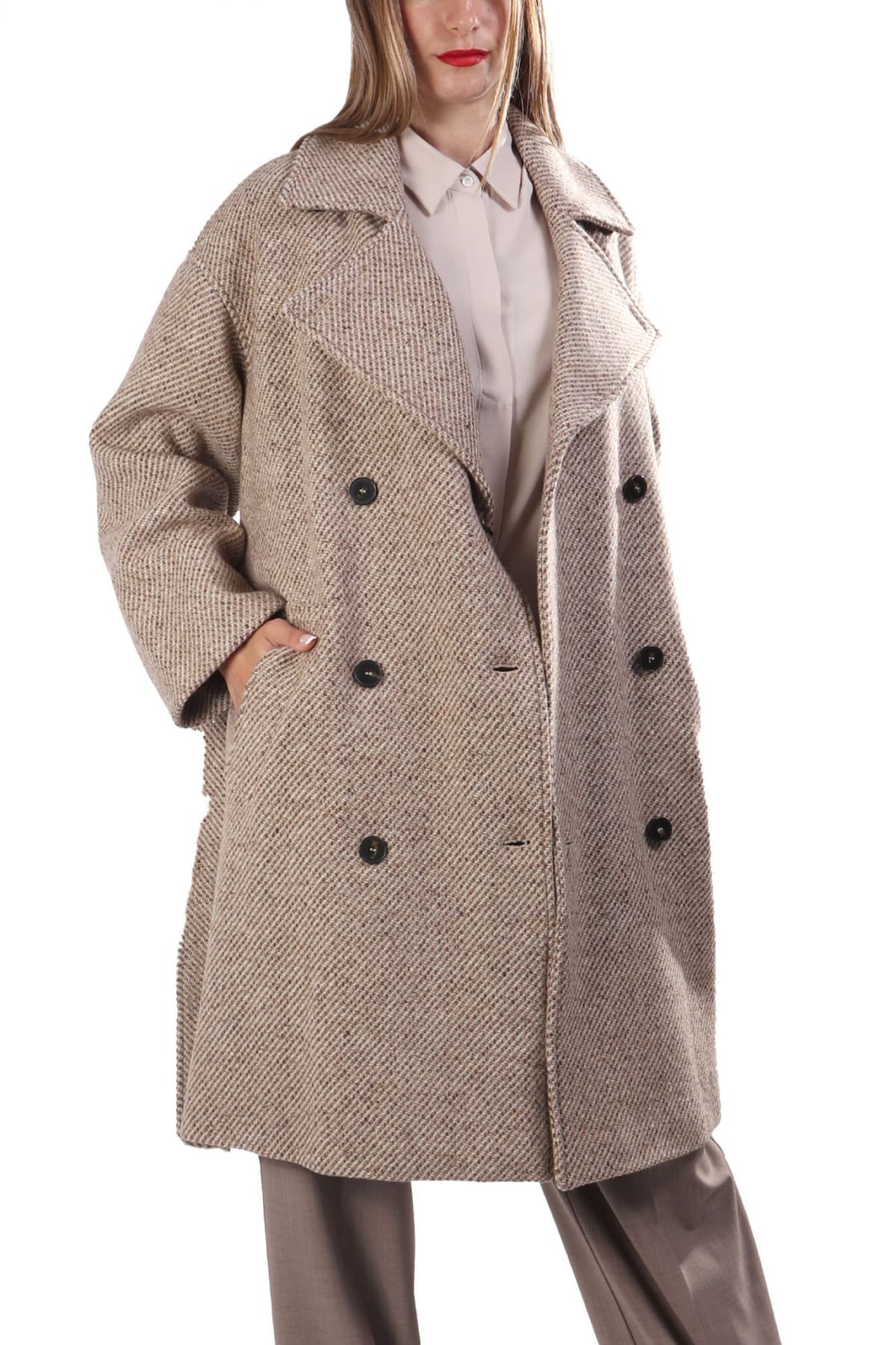 MARELLA ΠΑΛΤΟ ARPA ΣΤΑΥΡΩΤΟ ΑΠΟΣΠΩΜΕΝΗ ΖΩΝΗ ΜΠΕΖ