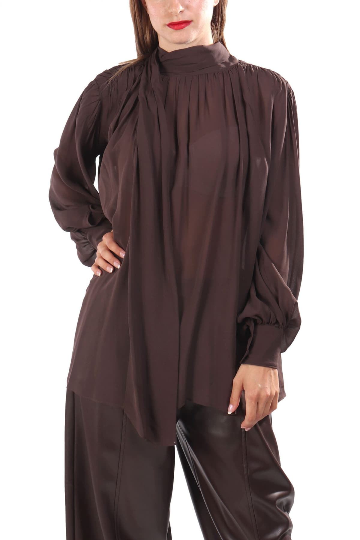 MARELLA ΜΠΛΟΥΖΑ CANAPA ΔΕΣΙΜΟ ΠΙΣΩ ΑΣΣΥΜΕΤΡΟ ΚΑΦΕ