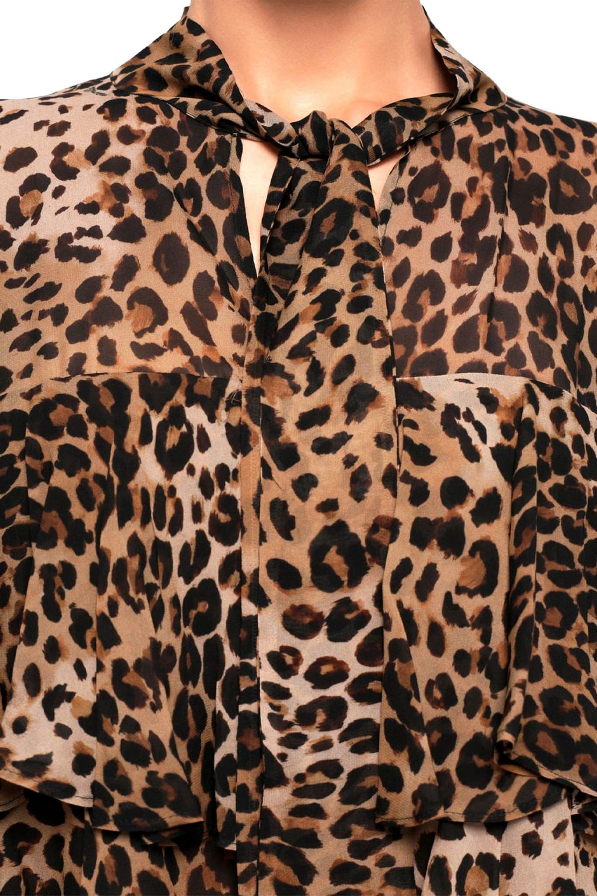 MARELLA ΜΠΛΟΥΖΑ GALA ΛΕΟΠΑΡ ΛΕΠΤΟΜΕΡΕΙΕΣ ΒΟΛΑΝ V-NECK ΔΕΣΙΜΟ ΛΑΙΜΟ ΜΠΕΖ-ΚΑΦΕ