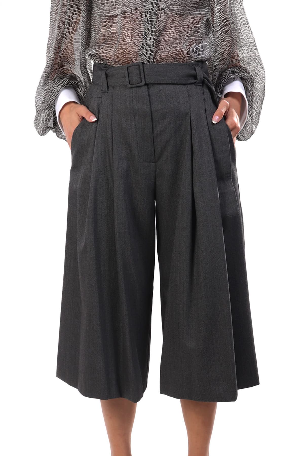 MARELLA MONOCHROME ΖΙΠ ΚΙΛΟΤ RELAIS ΠΙΕΤΑ ΑΠΟΣΠΩΜΕΝΗ ΖΩΝΗ ΣΚΟΥΡΟ ΓΚΡΙ