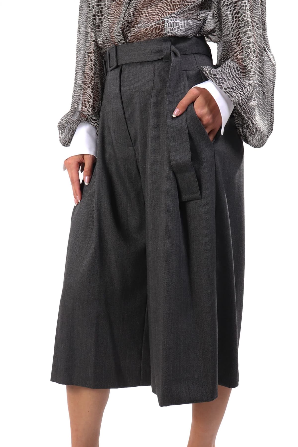 MARELLA MONOCHROME ΖΙΠ ΚΙΛΟΤ RELAIS ΠΙΕΤΑ ΑΠΟΣΠΩΜΕΝΗ ΖΩΝΗ ΣΚΟΥΡΟ ΓΚΡΙ