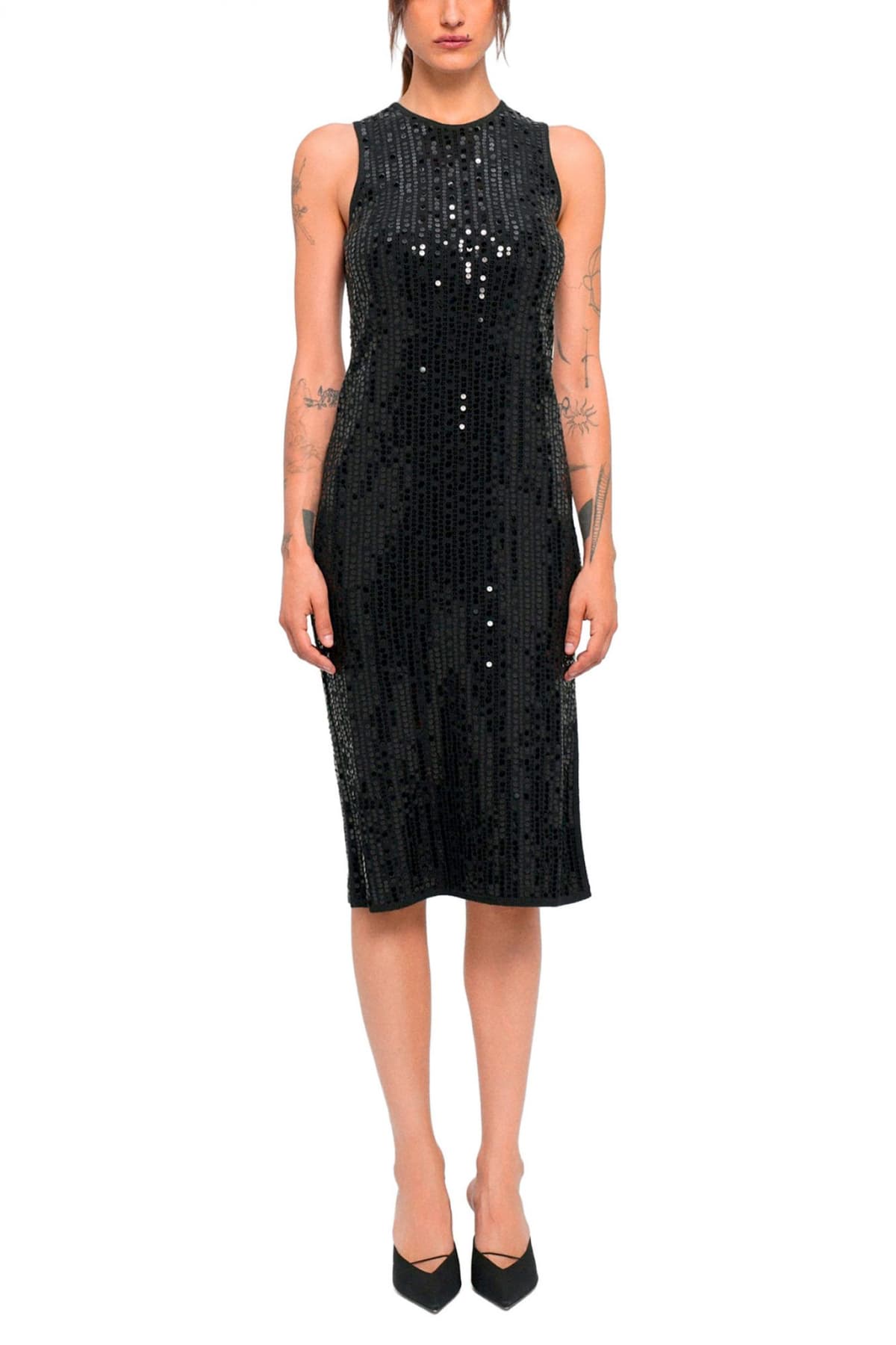 MARELLA SPORT ΦΟΡΕΜΑ MIDI ADDETO ΠΑΓΙΕΤΑ ΑΝΟΙΓΜΑ ΚΑΤΩ ΜΑΥΡΟ