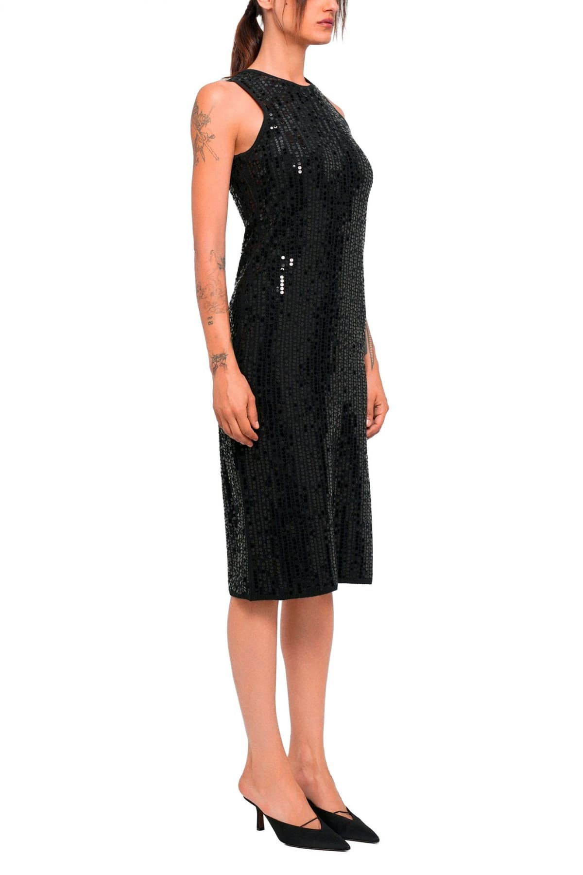 MARELLA SPORT ΦΟΡΕΜΑ MIDI ADDETO ΠΑΓΙΕΤΑ ΑΝΟΙΓΜΑ ΚΑΤΩ ΜΑΥΡΟ