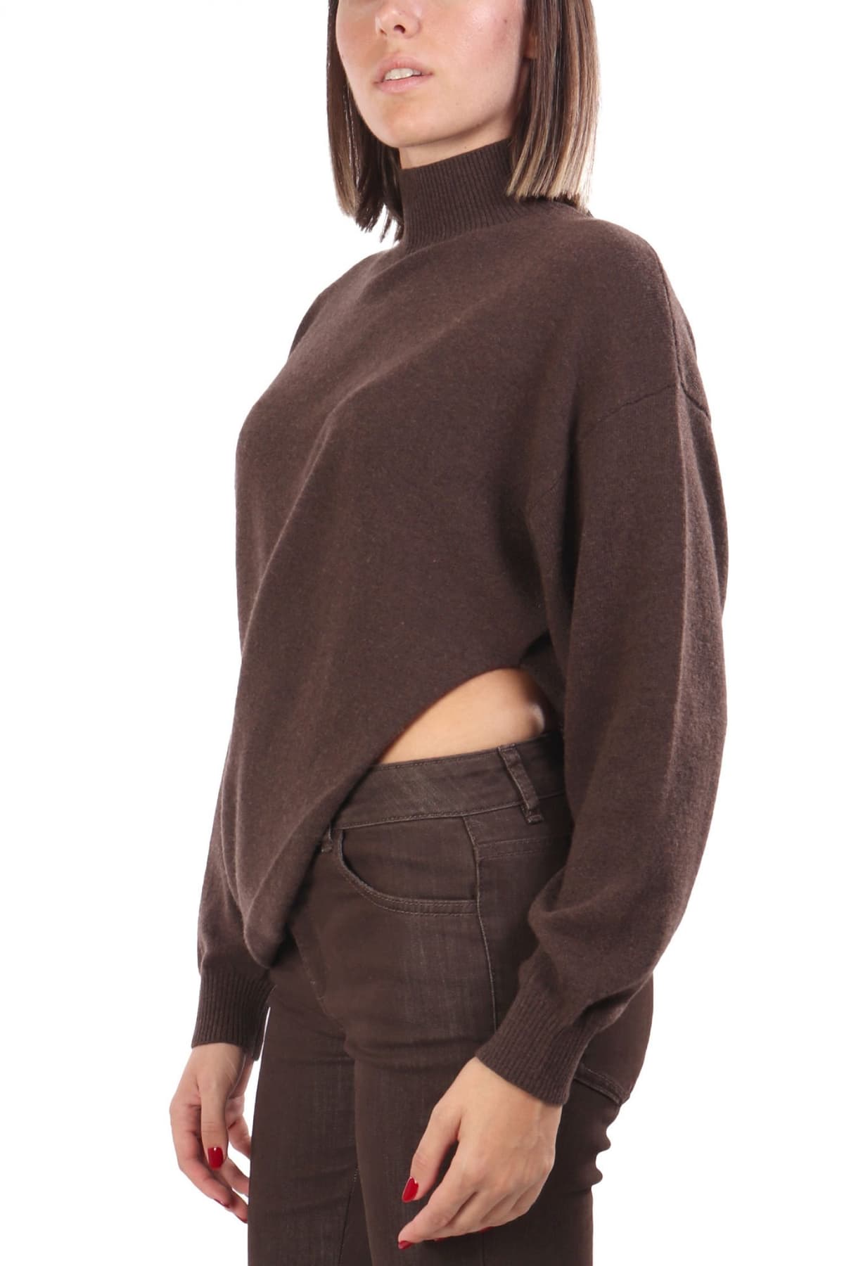 MARELLA ΠΛΕΚΤΟ ΛΟΥΠΕΤΟ DEBORAH ΑΣΣΥΜΕΤΡΟ ΣΚΟΥΡΟ ΚΑΦΕ