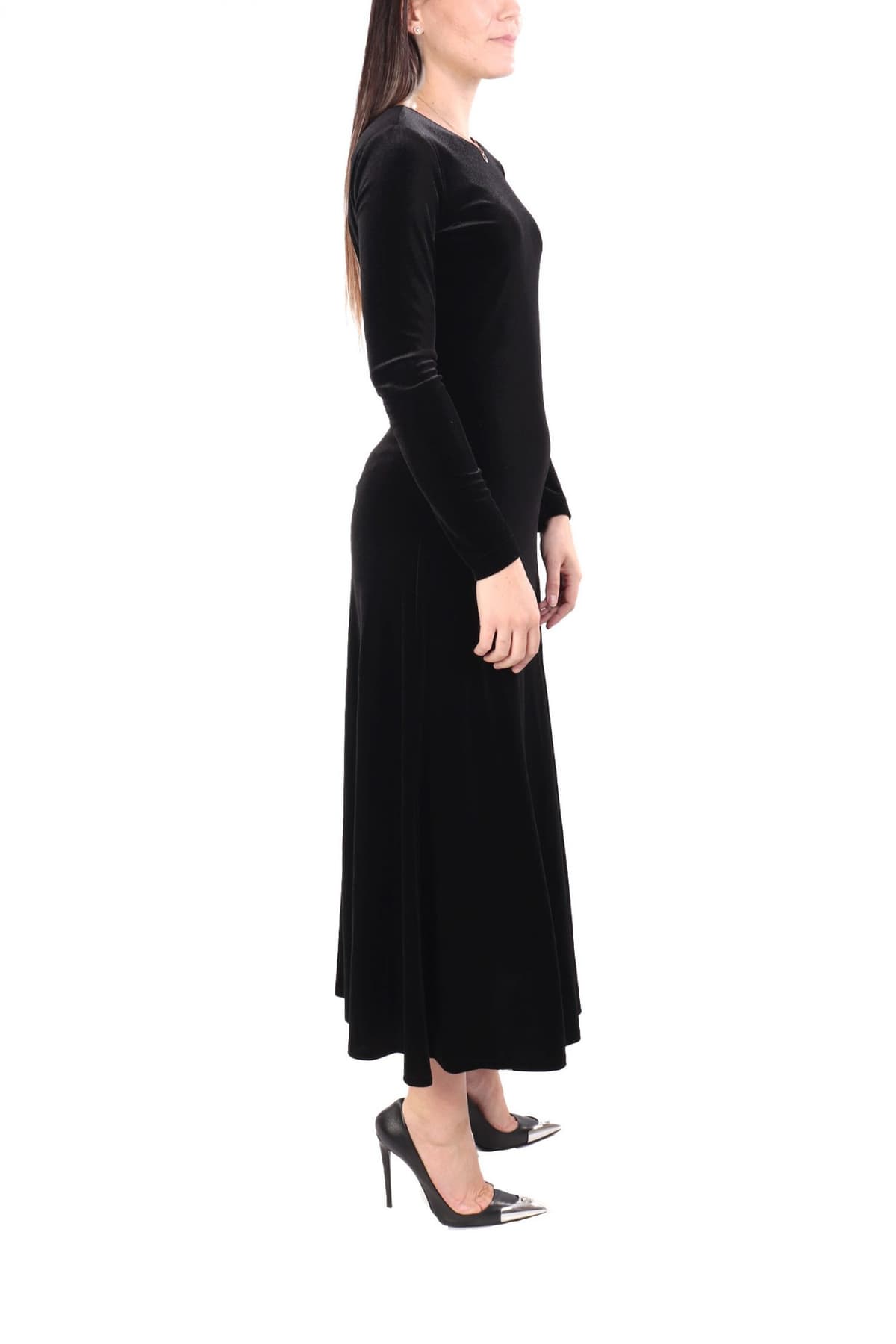 MARELLA ΦΟΡΕΜΑ MAXI RICORSO ΑΝΟΙΓΜΑ ΠΛΑΤΗ ΒΕΛΟΥΤΕ ΜΑΥΡΟ