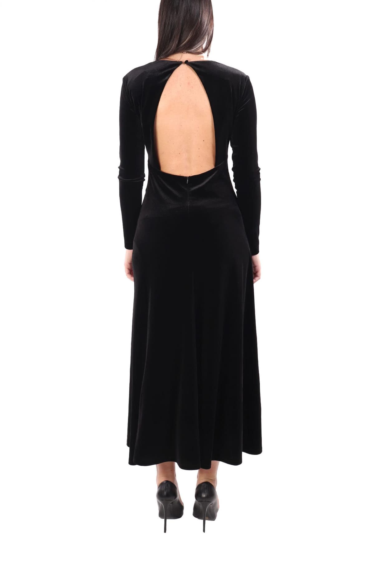 MARELLA ΦΟΡΕΜΑ MAXI RICORSO ΑΝΟΙΓΜΑ ΠΛΑΤΗ ΒΕΛΟΥΤΕ ΜΑΥΡΟ