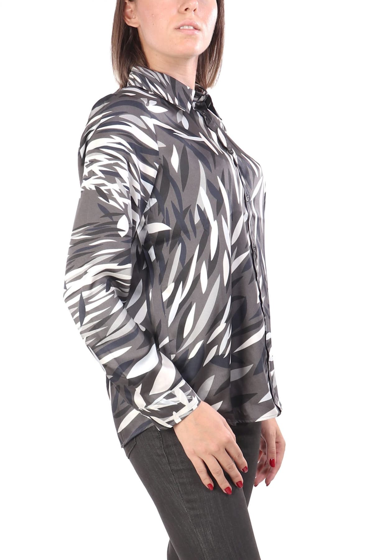 MARELLA EMME ΠΟΥΚΑΜΙΣΟ BIAGIO ΜΕ ΟΨΗ ΣΑΤΕΝ ΕΜΠΡΙΜΕ ΣΚΟΥΡΟ ΓΚΡΙ