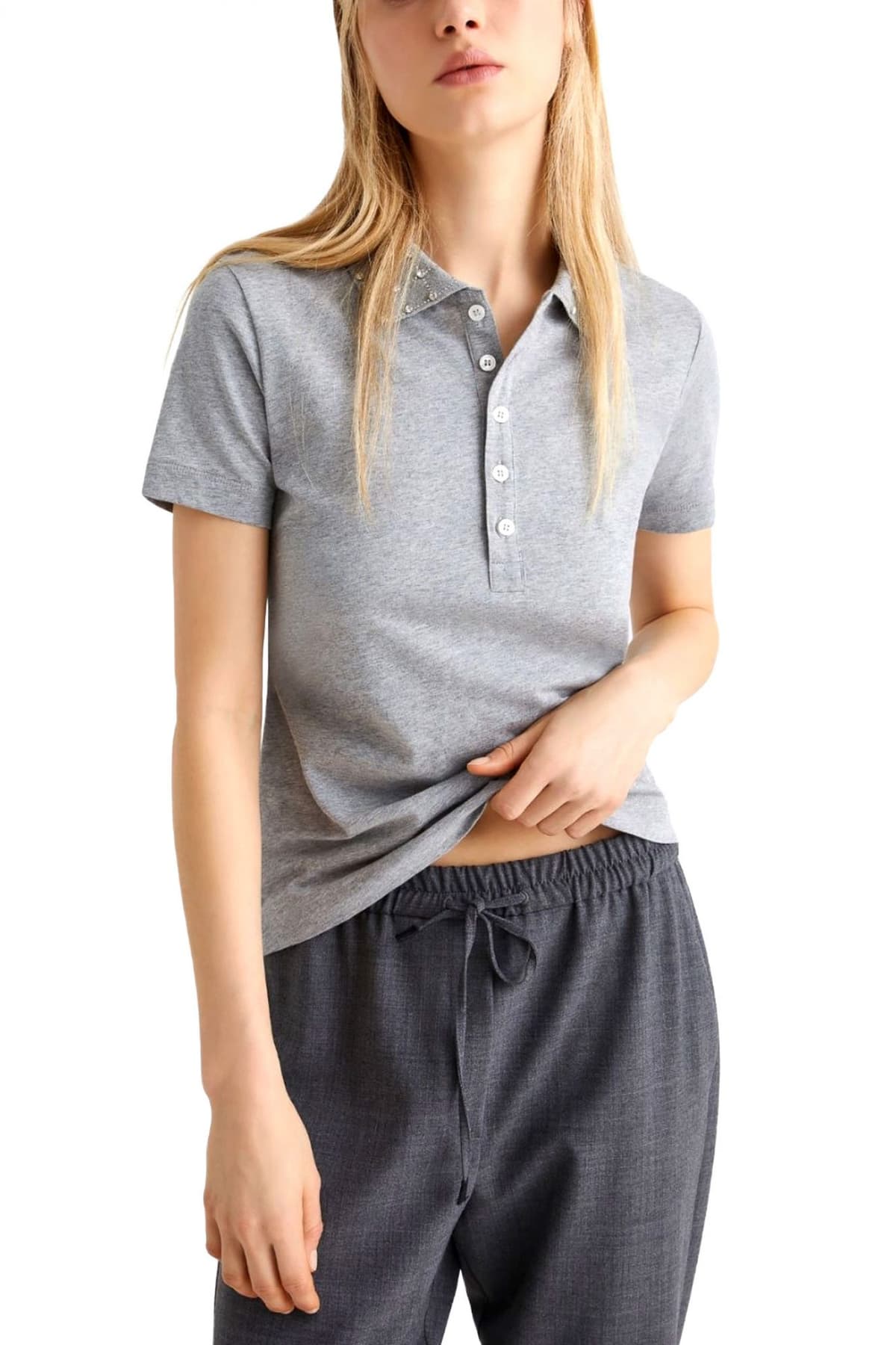 MARELLA SPORT POLO NUMIDIE ΣΤΡΑΣ ΓΙΑΚΑ ΚΟΥΜΠΙΑ ΓΚΡΙ