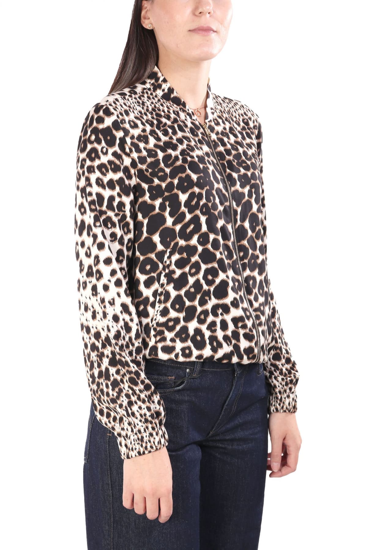 MARELLA EMME ΖΑΚΕΤΑ OLBIA ANIMAL PRINT ΜΠΕΖ-ΜΑΥΡΟ