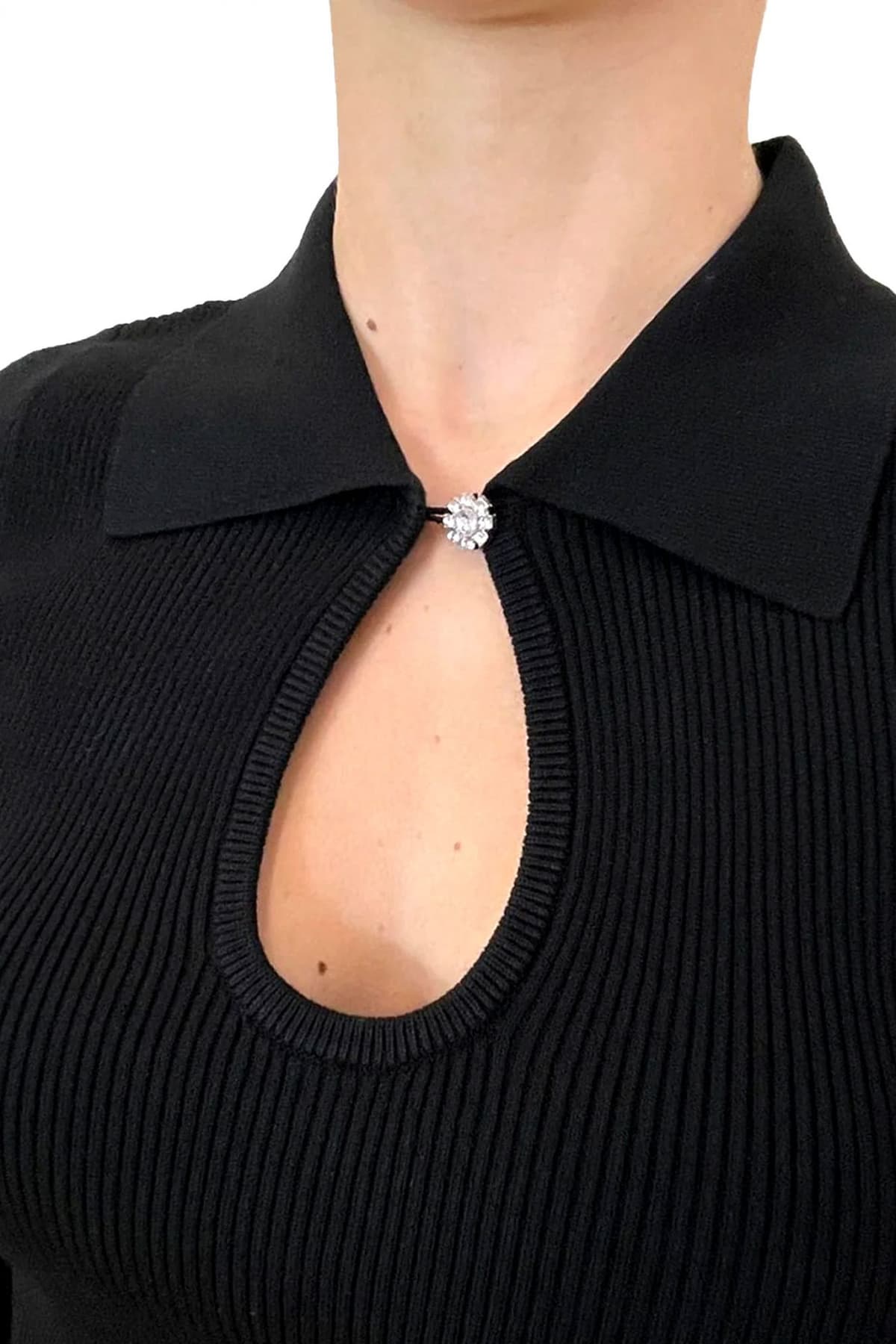 MARELLA EMME POLO PLUME ΠΛΕΚΤΟ ΚΟΥΜΠΙ ΜΑΥΡΟ