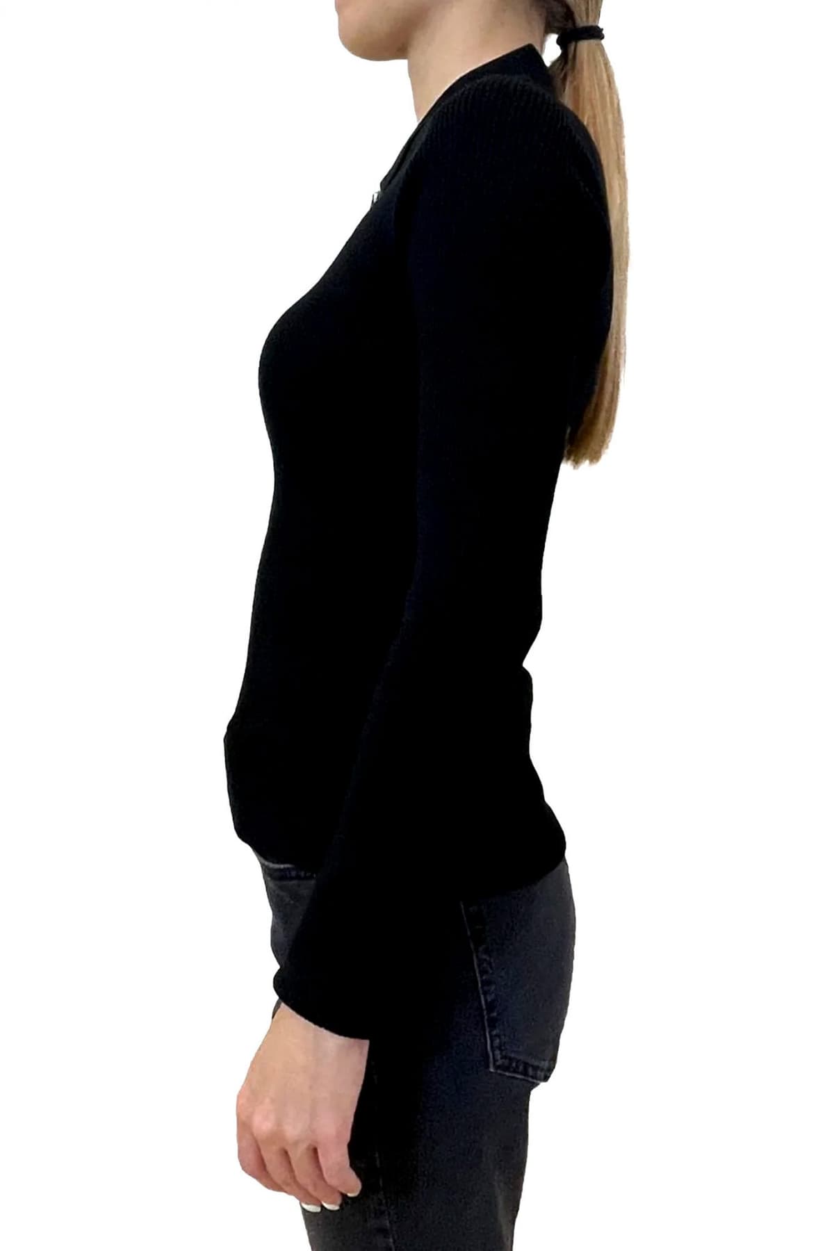 MARELLA EMME POLO PLUME ΠΛΕΚΤΟ ΚΟΥΜΠΙ ΜΑΥΡΟ