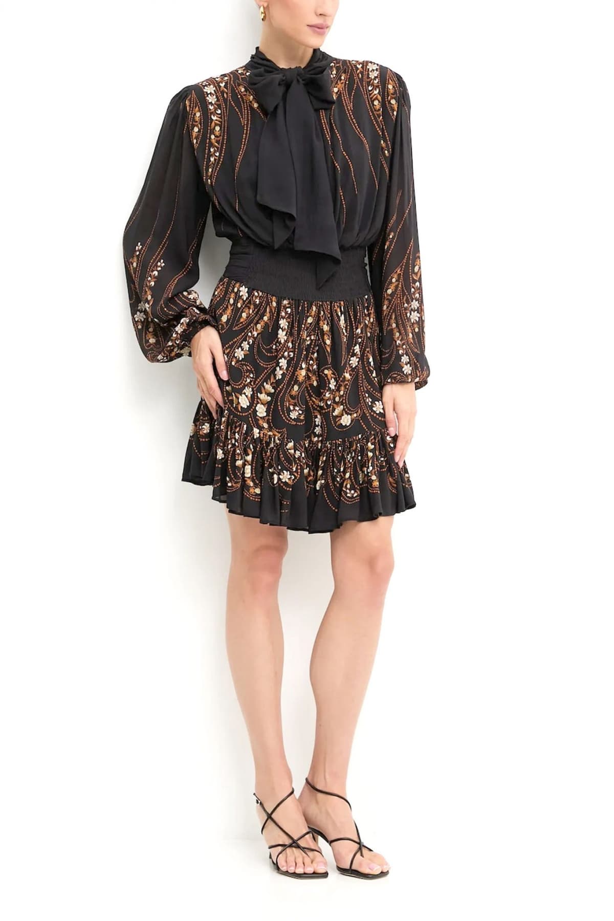 FARM RIO ΦΟΡΕΜΑ MINI GRADEN SILHOUETTE ΔΕΣΙΜΟ ΛΑΙΜΟ ΒΟΛΑΝ ΕΜΠΡΙΜΕ ΜΑΥΡΟ