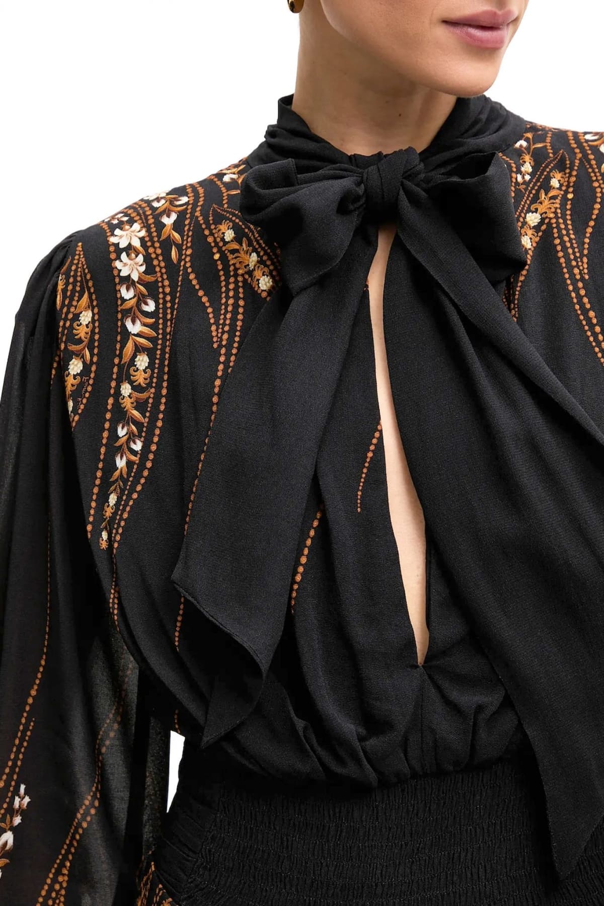 FARM RIO ΦΟΡΕΜΑ MINI GRADEN SILHOUETTE ΔΕΣΙΜΟ ΛΑΙΜΟ ΒΟΛΑΝ ΕΜΠΡΙΜΕ ΜΑΥΡΟ