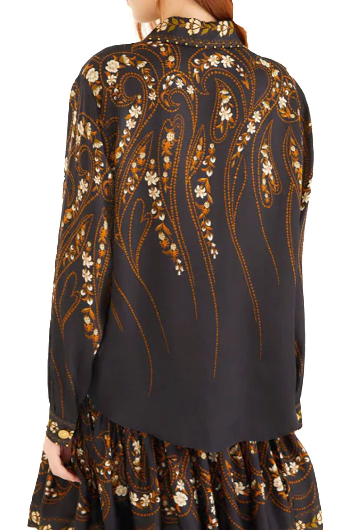 FARM RIO ΠΟΥΚΑΜΙΣΟ GARDEN SILOUETTE ΕΜΠΡΙΜΕ ΜΕ ΟΨΗ ΣΑΤΕΝ ΜΠΛΕ ΣΚΟΥΡΟ