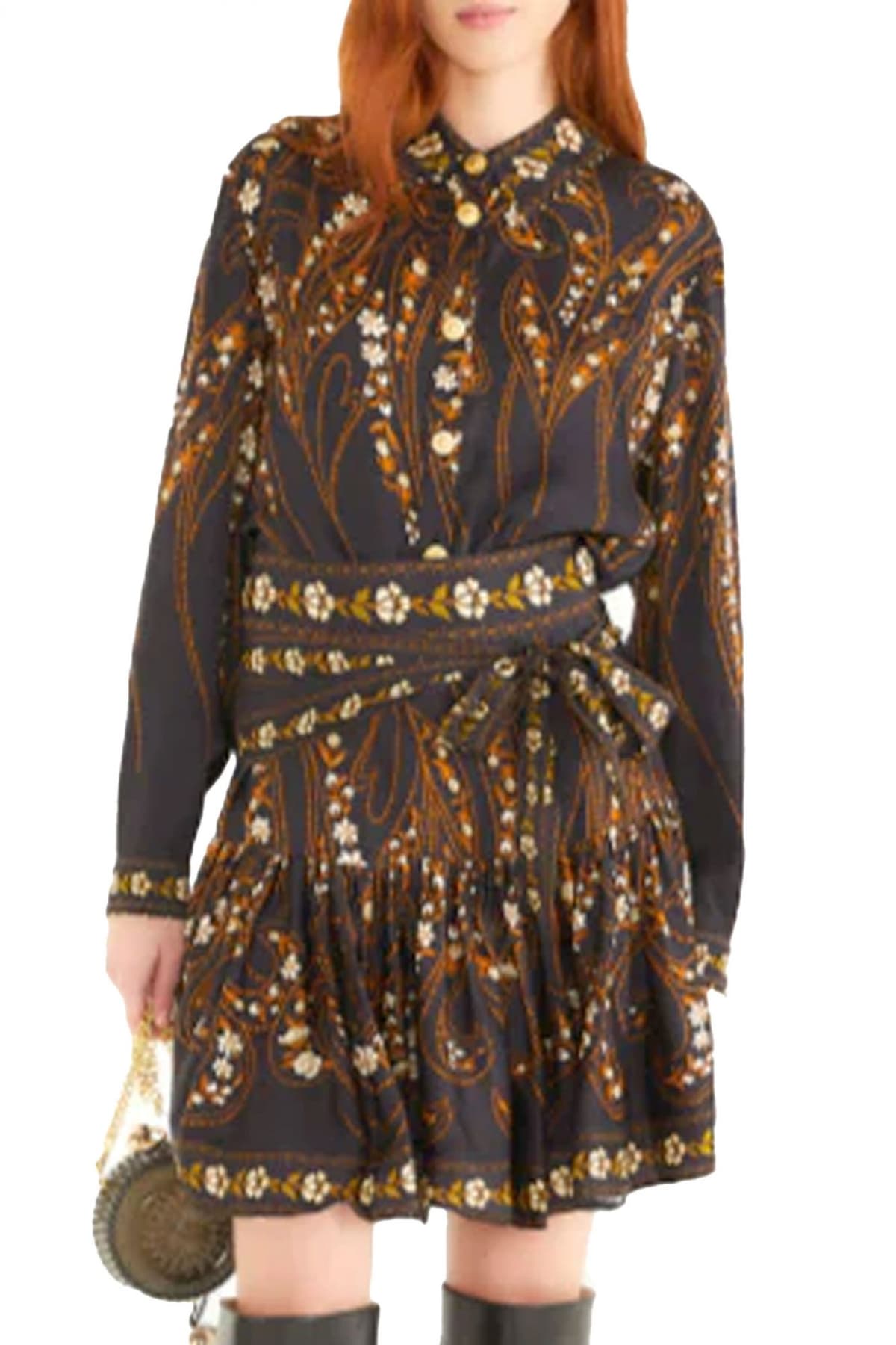 FARM RIO ΠΟΥΚΑΜΙΣΟ GARDEN SILOUETTE ΕΜΠΡΙΜΕ ΜΕ ΟΨΗ ΣΑΤΕΝ ΜΠΛΕ ΣΚΟΥΡΟ