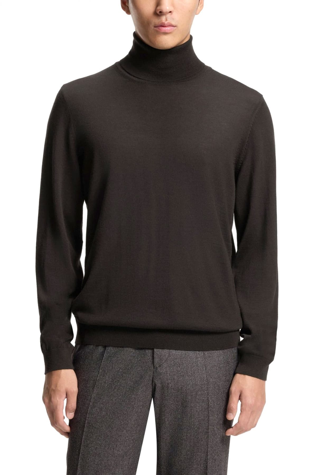 BOSS ΠΛΕΚΤΟ TURTLENECK MUSSO-P ΚΑΦΕ