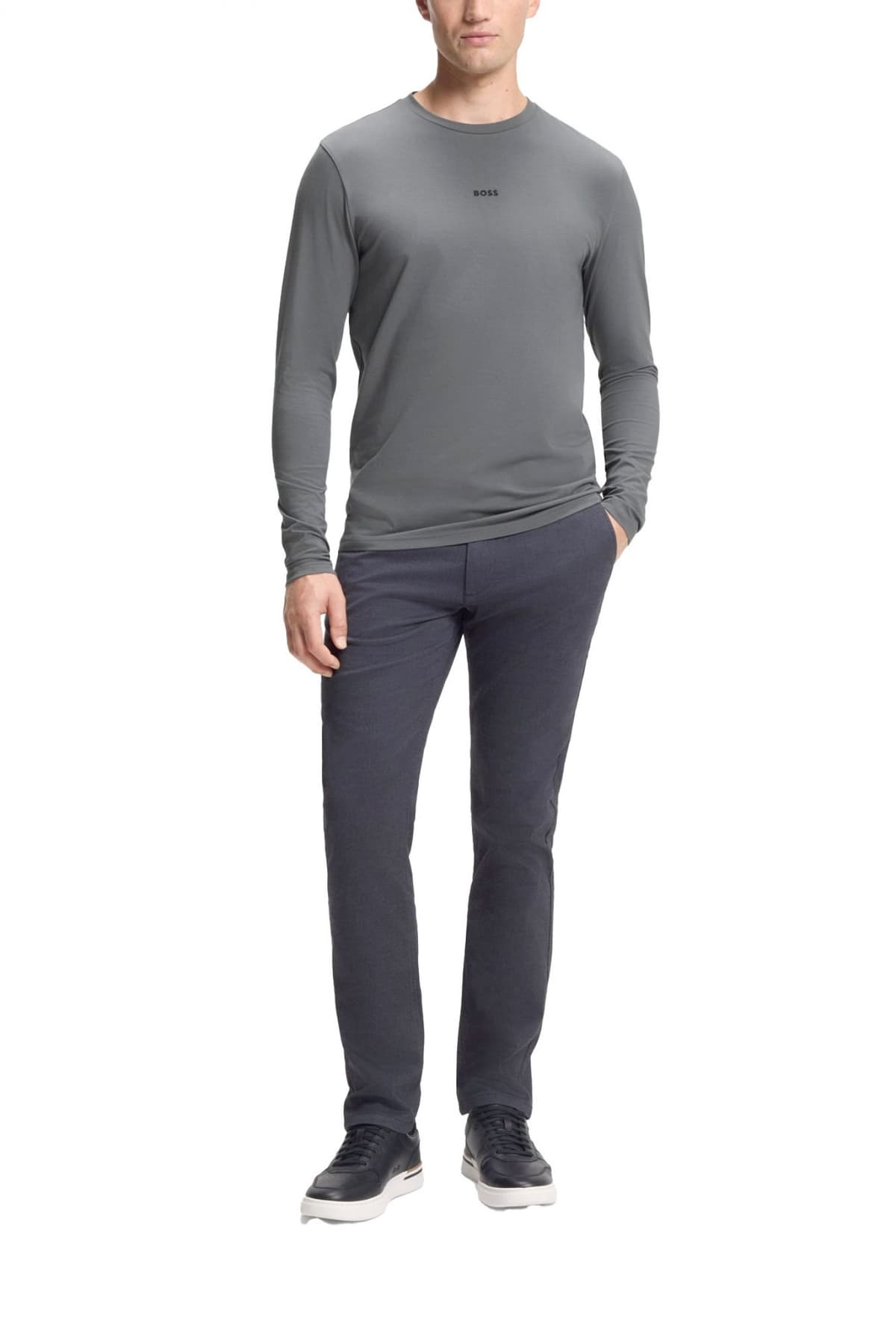 BOSS CASUAL T-SHIRT TCHARK ΓΚΡΙ