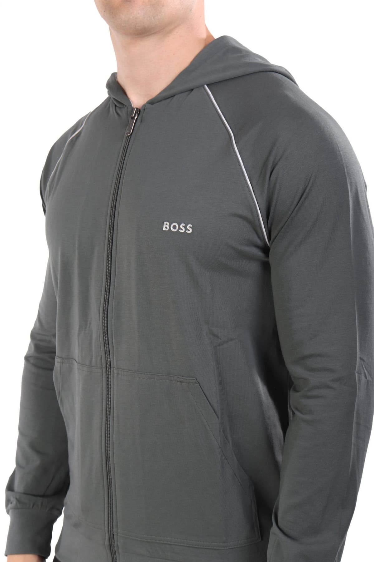 BOSS HOMEWEAR ΦΟΥΤΕΡ ZIPHOOD MIXMATCH JACKET H ΧΑΚΙ