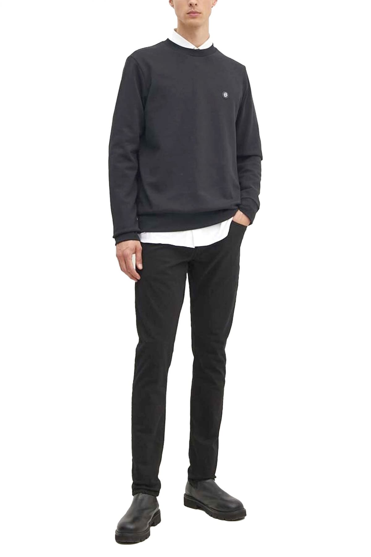 BOSS ΦΟΥΤΕΡ CREW NECK C-SHARPE 01 ΜΑΥΡΟ