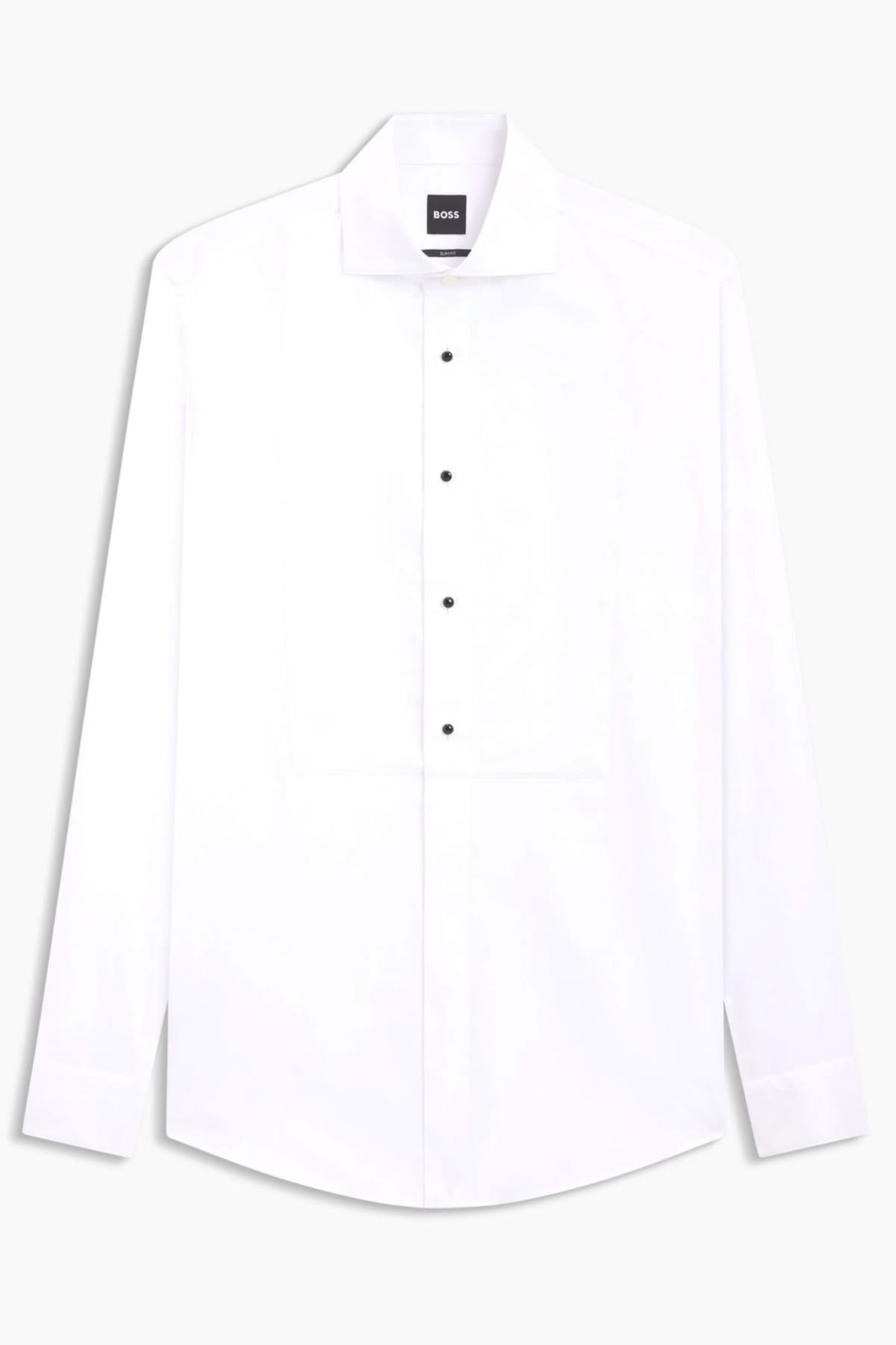 BOSS ΠΟΥΚΑΜΙΣΟ ΜΕ ΠΑΠΙΓΙΟΝ SLIM FIT H-HANK-TUX3 BOWTIE ΛΕΥΚΟ