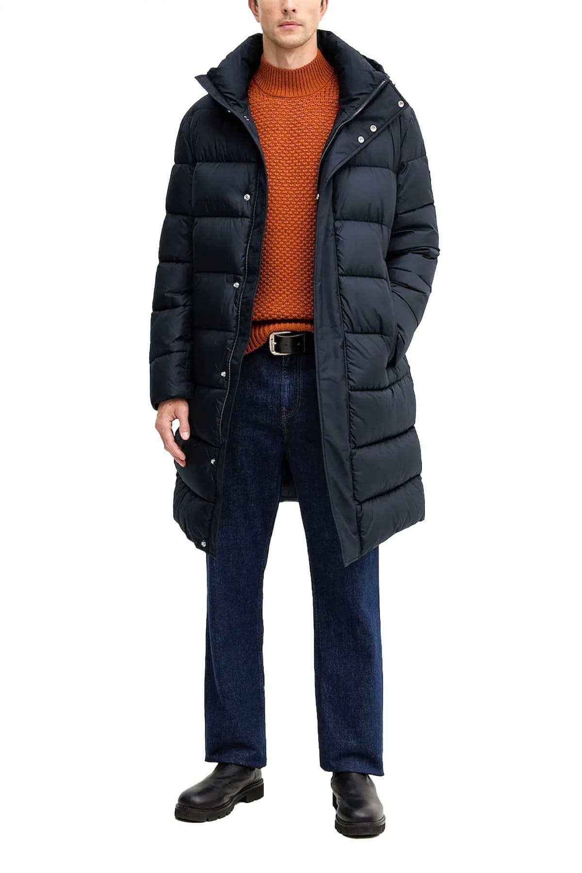 BOSS ΜΠΟΥΦΑΝ PUFFER H-CENUTO HOODIE ΜΠΛΕ