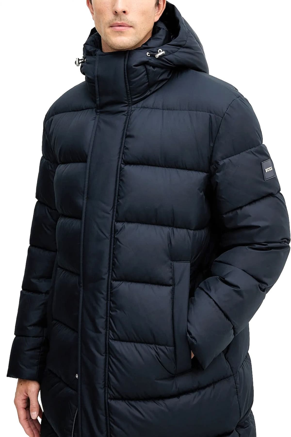 BOSS ΜΠΟΥΦΑΝ PUFFER H-CENUTO HOODIE ΜΠΛΕ