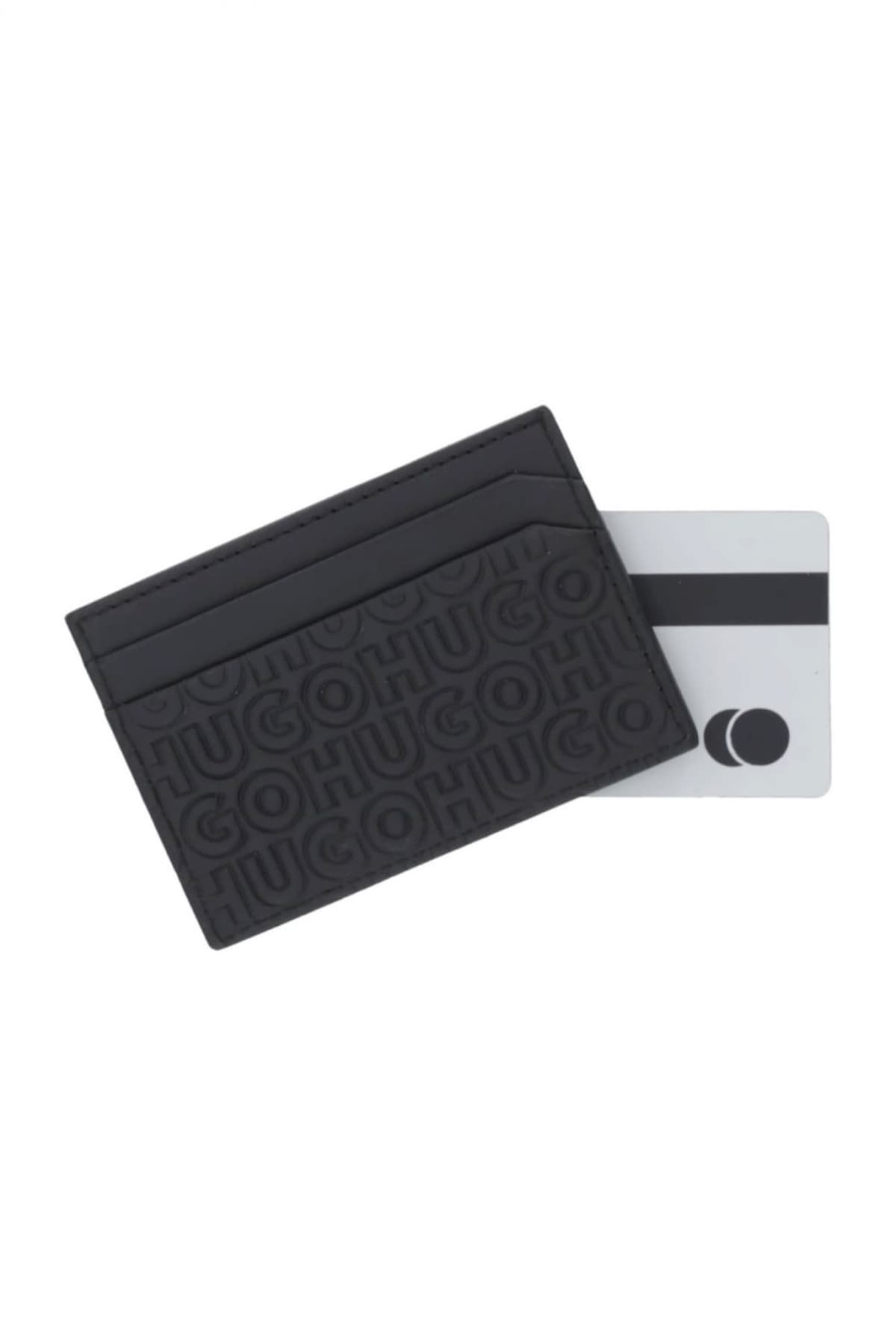 HUGO ΠΟΡΤΟΦΟΛΙ ETHON HI M_CARDCASE ALL OVER LOGO ΜΑΥΡΟ