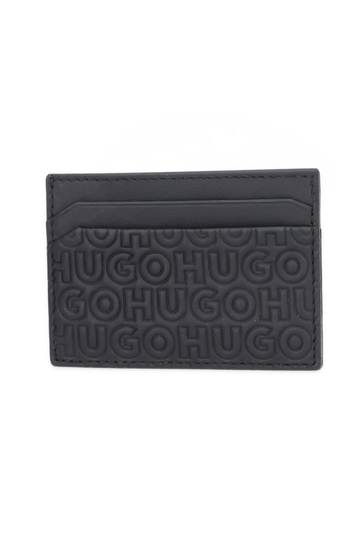 HUGO ΠΟΡΤΟΦΟΛΙ ETHON HI M_CARDCASE ALL OVER LOGO ΜΑΥΡΟ