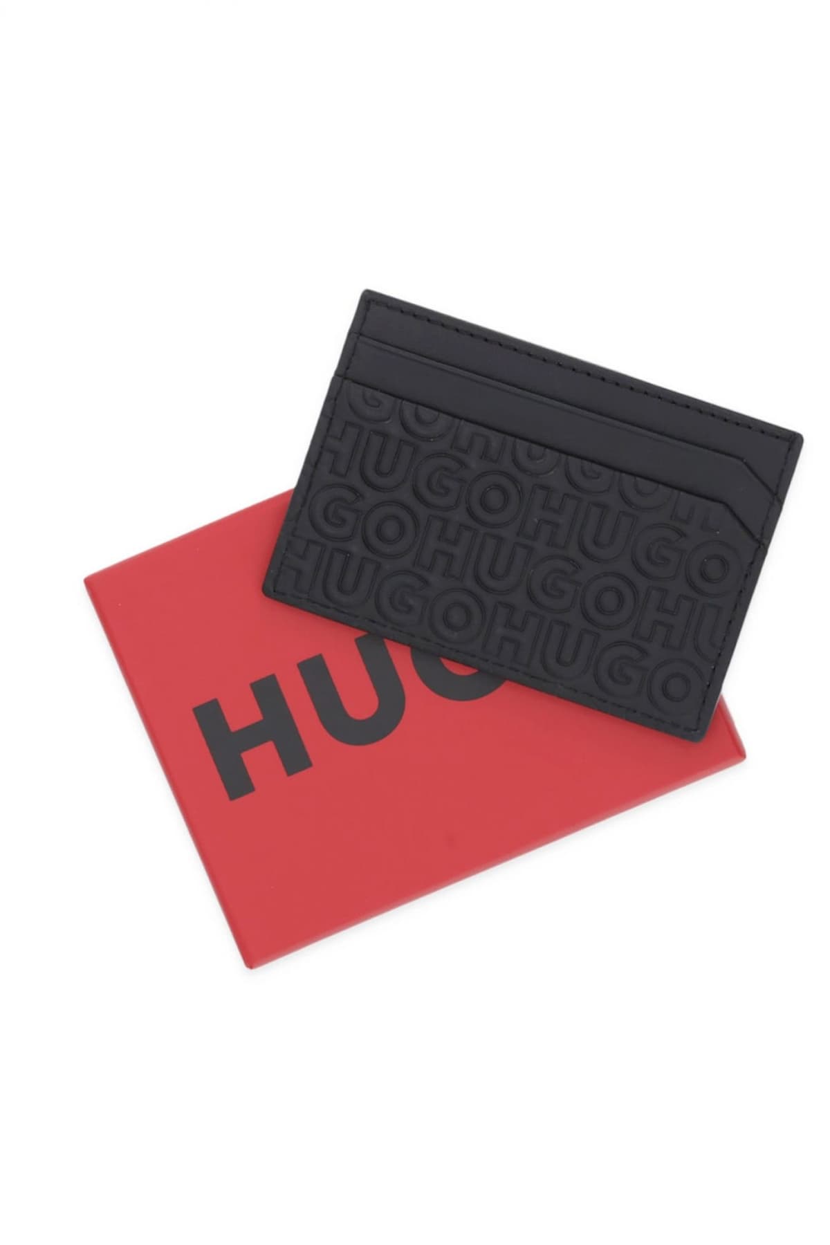 HUGO ΠΟΡΤΟΦΟΛΙ ETHON HI M_CARDCASE ALL OVER LOGO ΜΑΥΡΟ