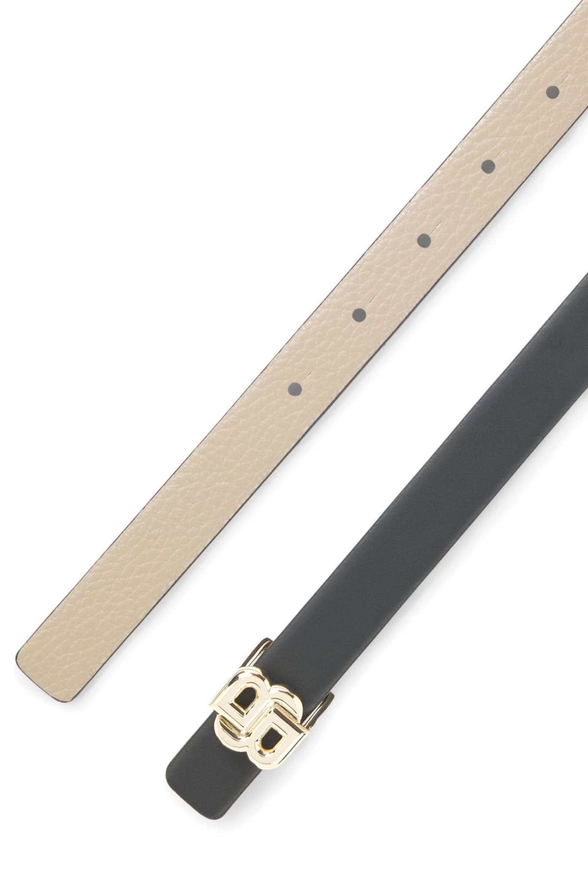 BOSS ΖΩΝΗ B_ICON-G_SR20_PGR LOGO ΜΕΤΑΛΛΙΚΟ ΜΑΥΡΟ