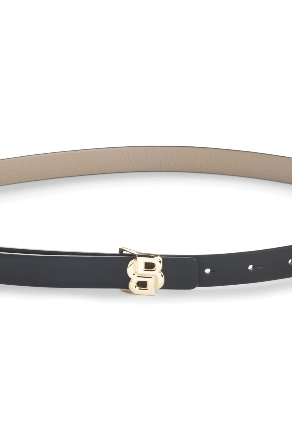 BOSS ΖΩΝΗ B_ICON-G_SR20_PGR LOGO ΜΕΤΑΛΛΙΚΟ ΜΑΥΡΟ