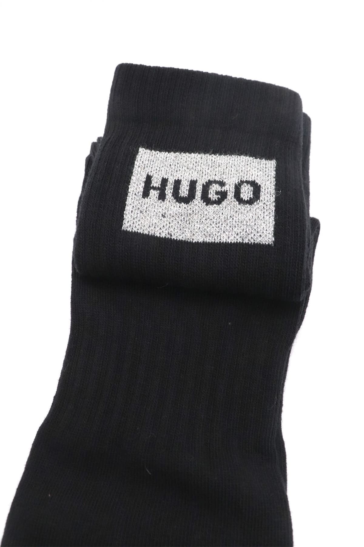 HUGO ΚΑΛΤΣΕΣ 2PAIRS 2P QS GIFT LUREX CC LOGO ΜΑΥΡΟ